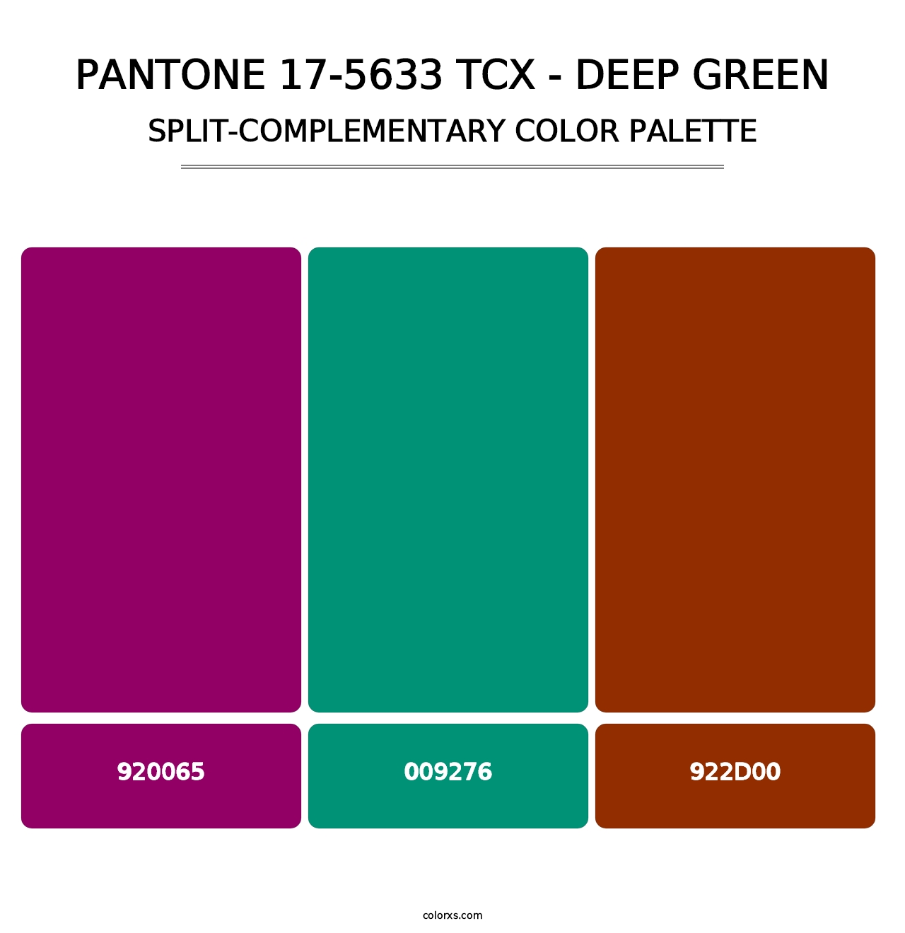 PANTONE 17-5633 TCX - Deep Green - Split-Complementary Color Palette