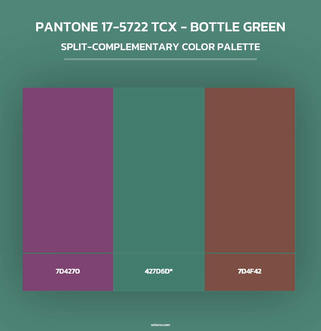 PANTONE 17-5722 TCX - Bottle Green - Split-Complementary Color Palette