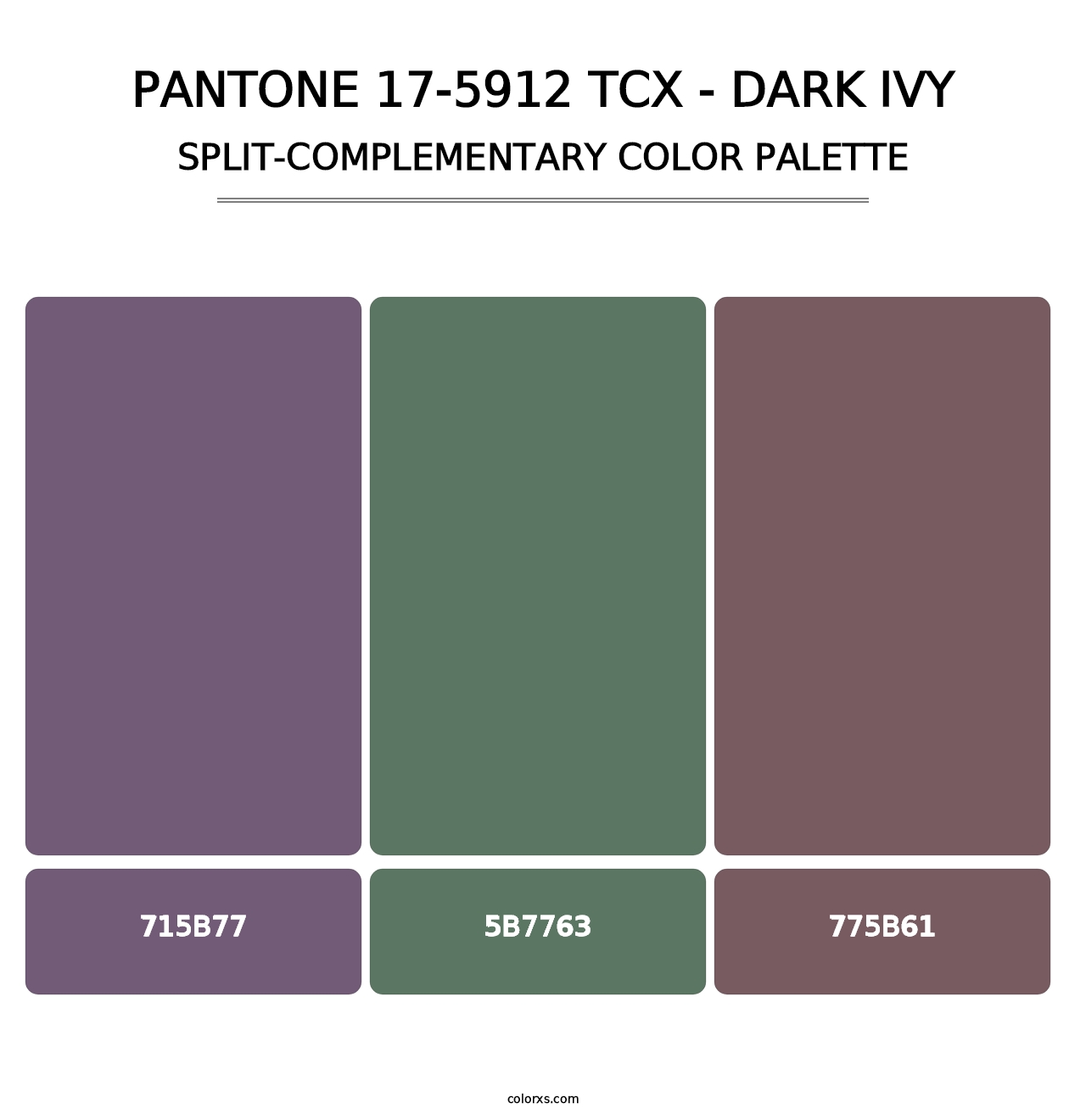 PANTONE 17-5912 TCX - Dark Ivy - Split-Complementary Color Palette