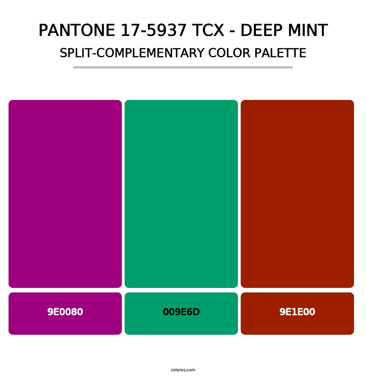 PANTONE 17-5937 TCX - Deep Mint - Split-Complementary Color Palette