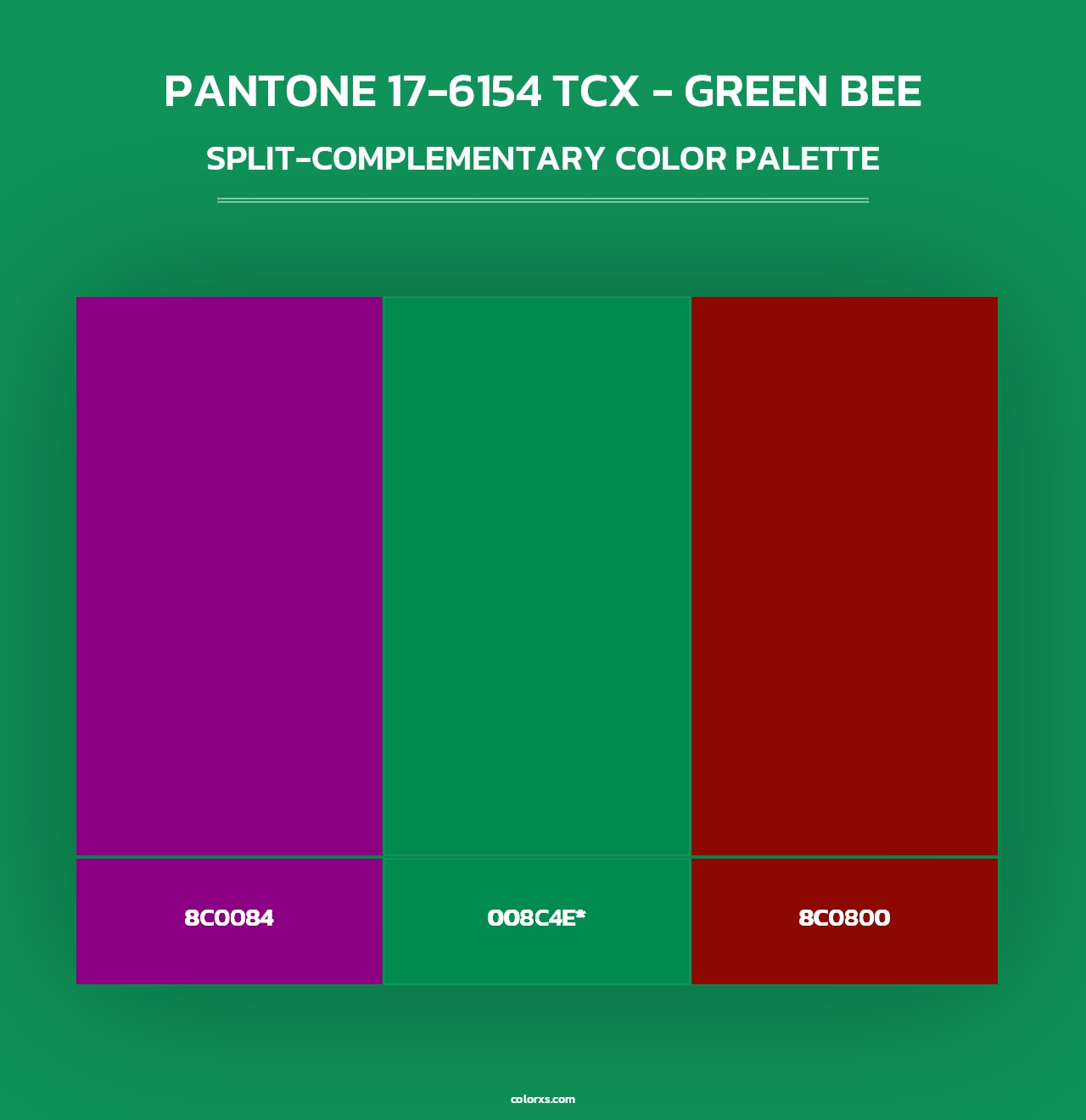 PANTONE 17-6154 TCX - Green Bee - Split-Complementary Color Palette