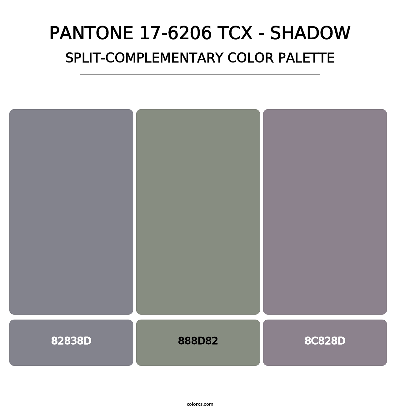 PANTONE 17-6206 TCX - Shadow - Split-Complementary Color Palette