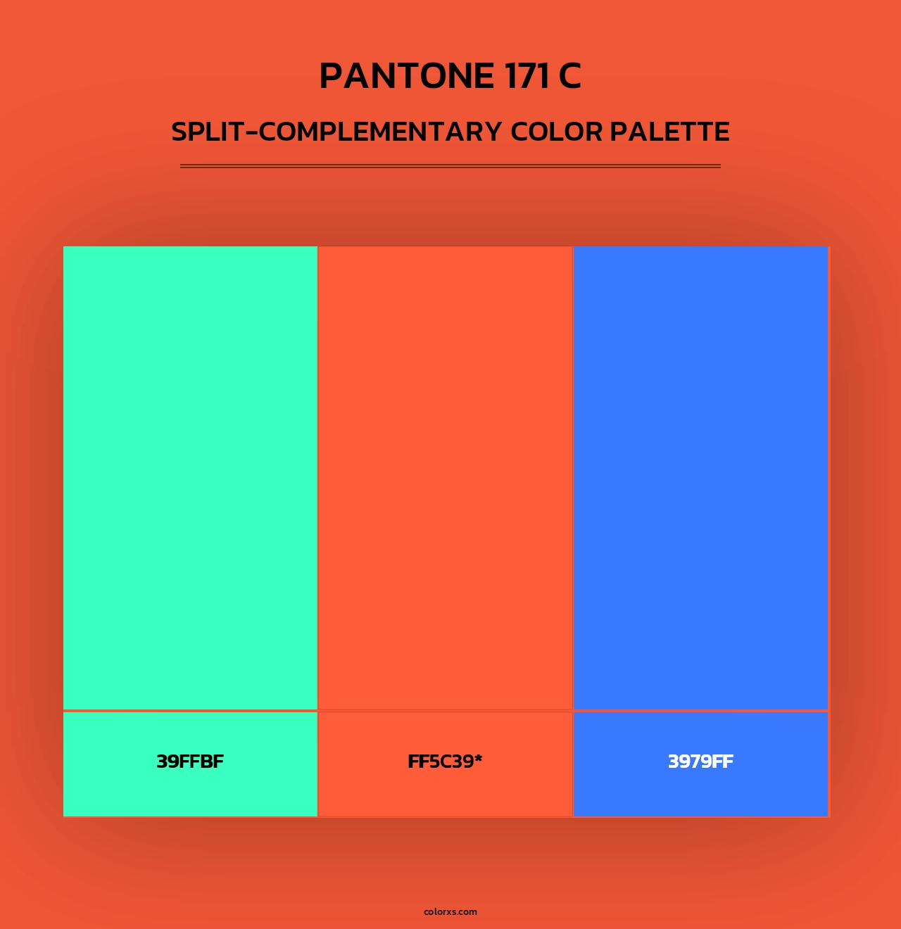 PANTONE 171 C - Split-Complementary Color Palette