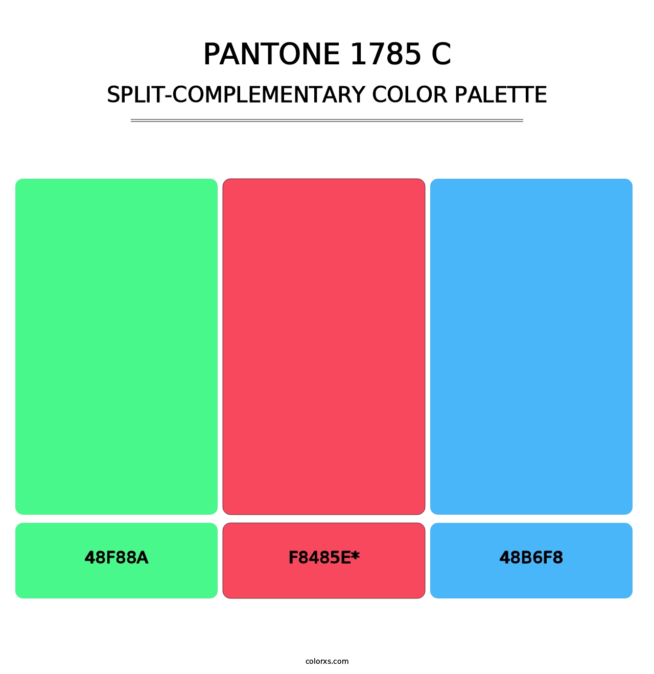 PANTONE 1785 C - Split-Complementary Color Palette