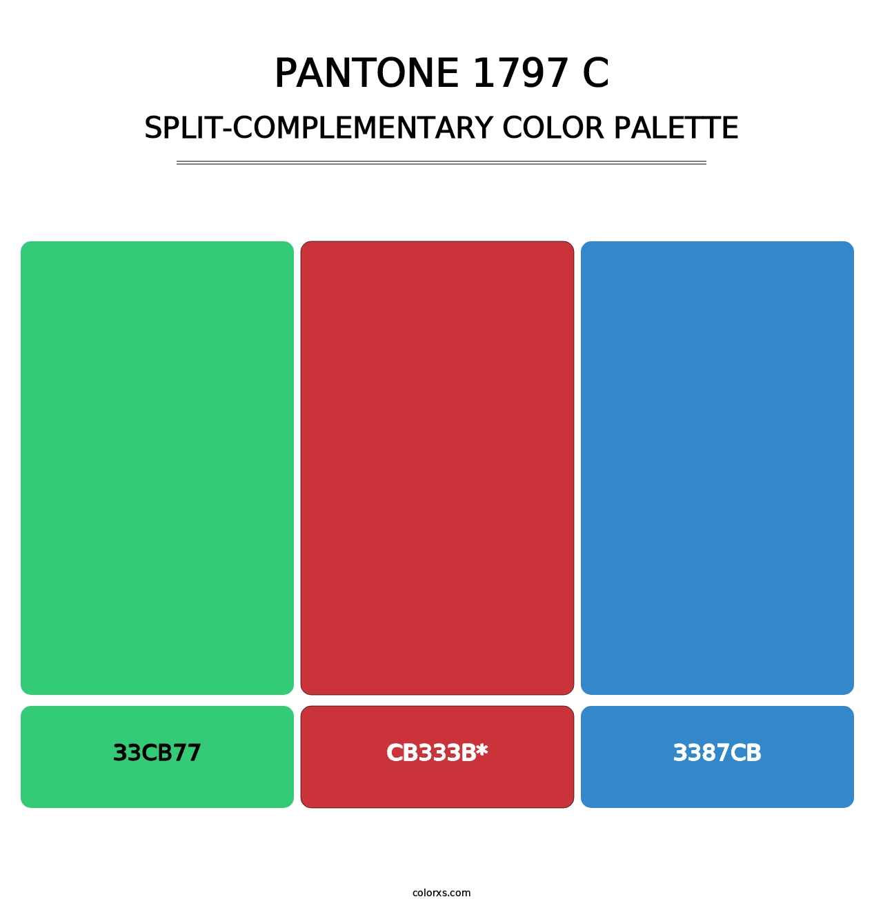 PANTONE 1797 C - Split-Complementary Color Palette