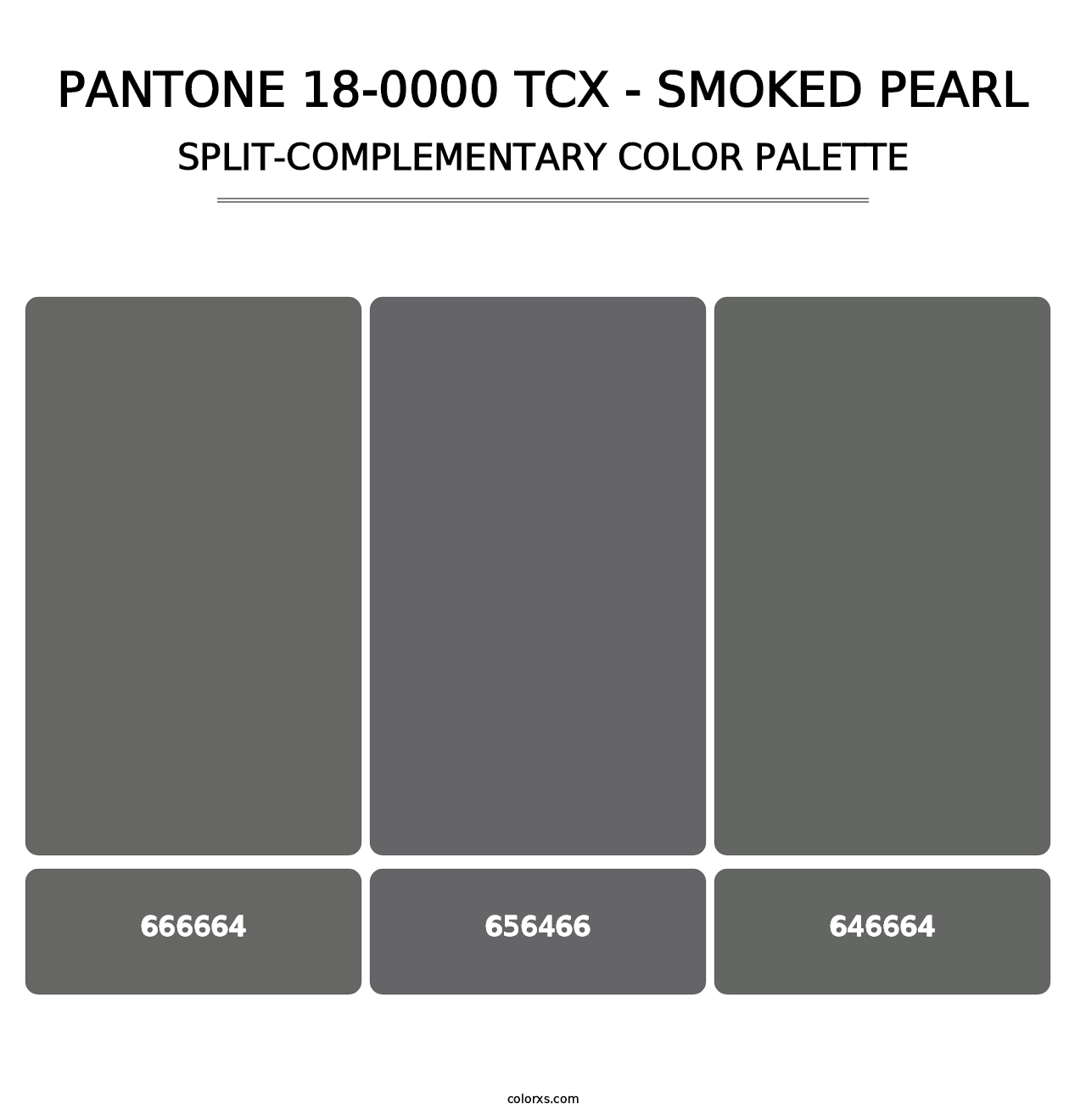 PANTONE 18-0000 TCX - Smoked Pearl - Split-Complementary Color Palette
