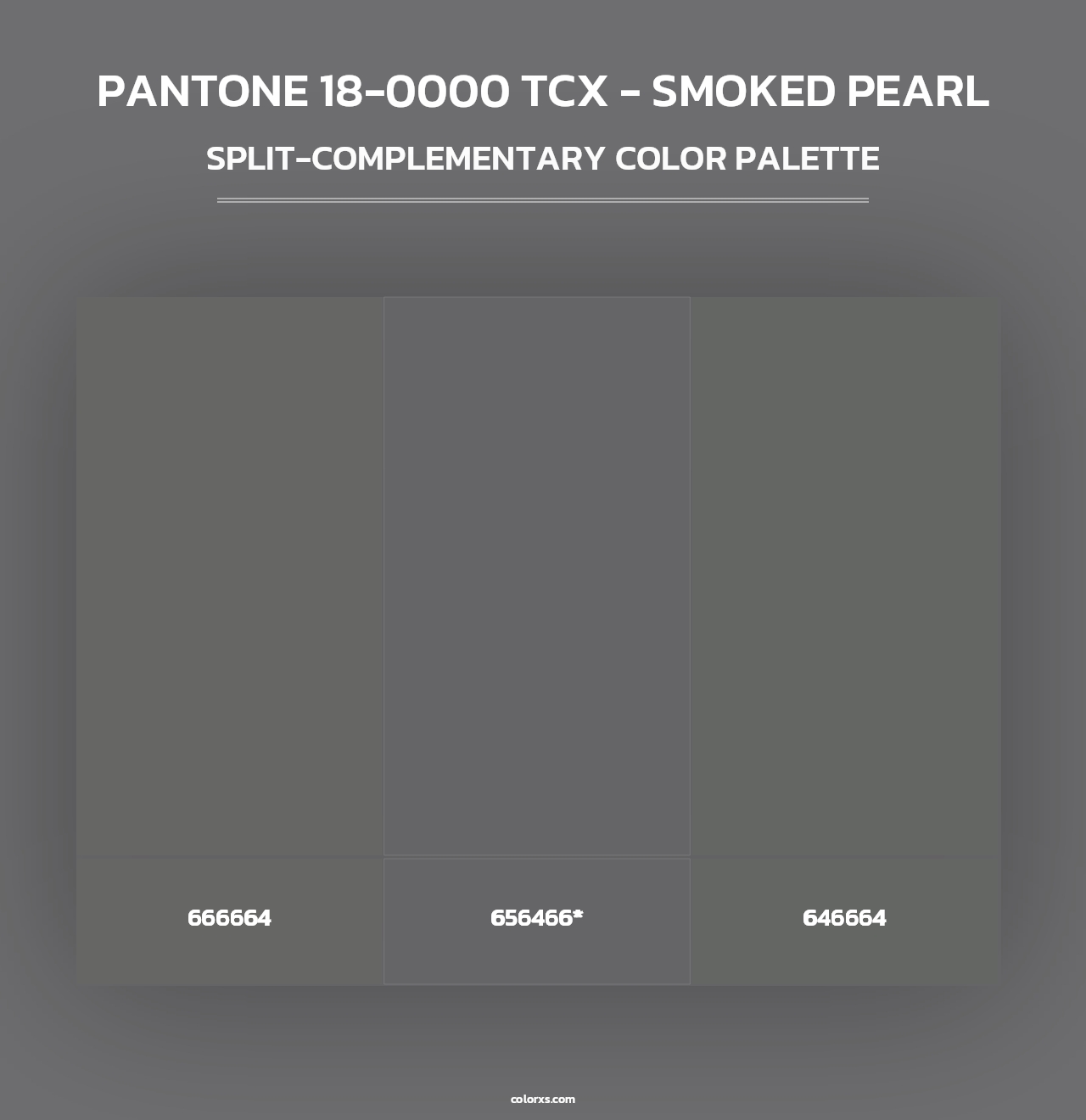 PANTONE 18-0000 TCX - Smoked Pearl - Split-Complementary Color Palette