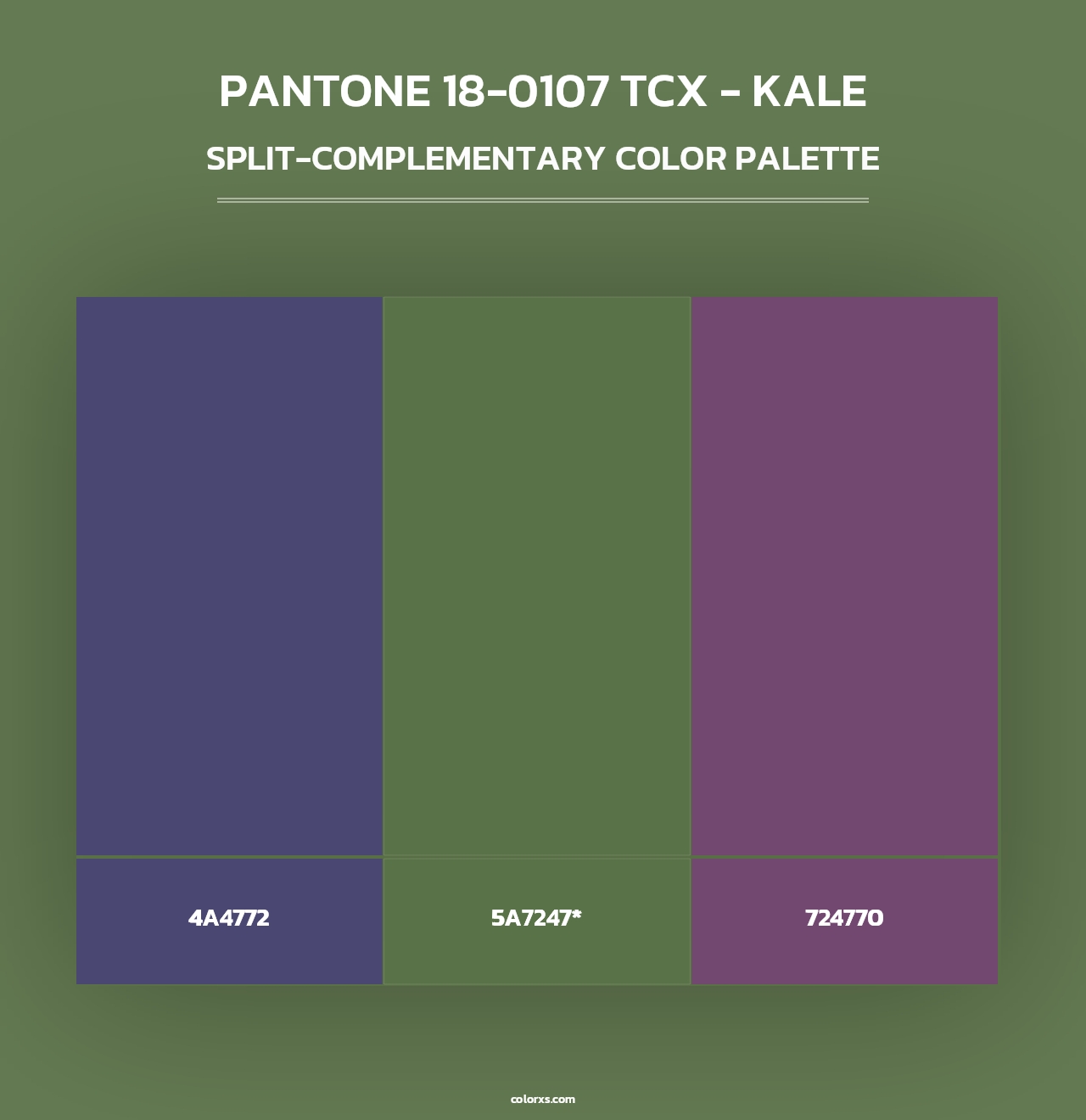 PANTONE 18-0107 TCX - Kale - Split-Complementary Color Palette