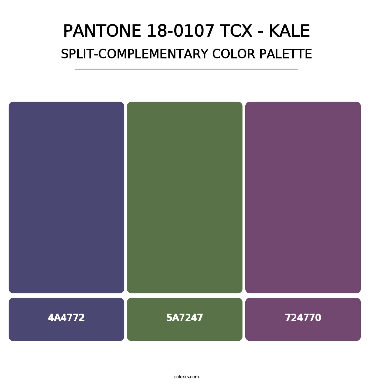 PANTONE 18-0107 TCX - Kale - Split-Complementary Color Palette