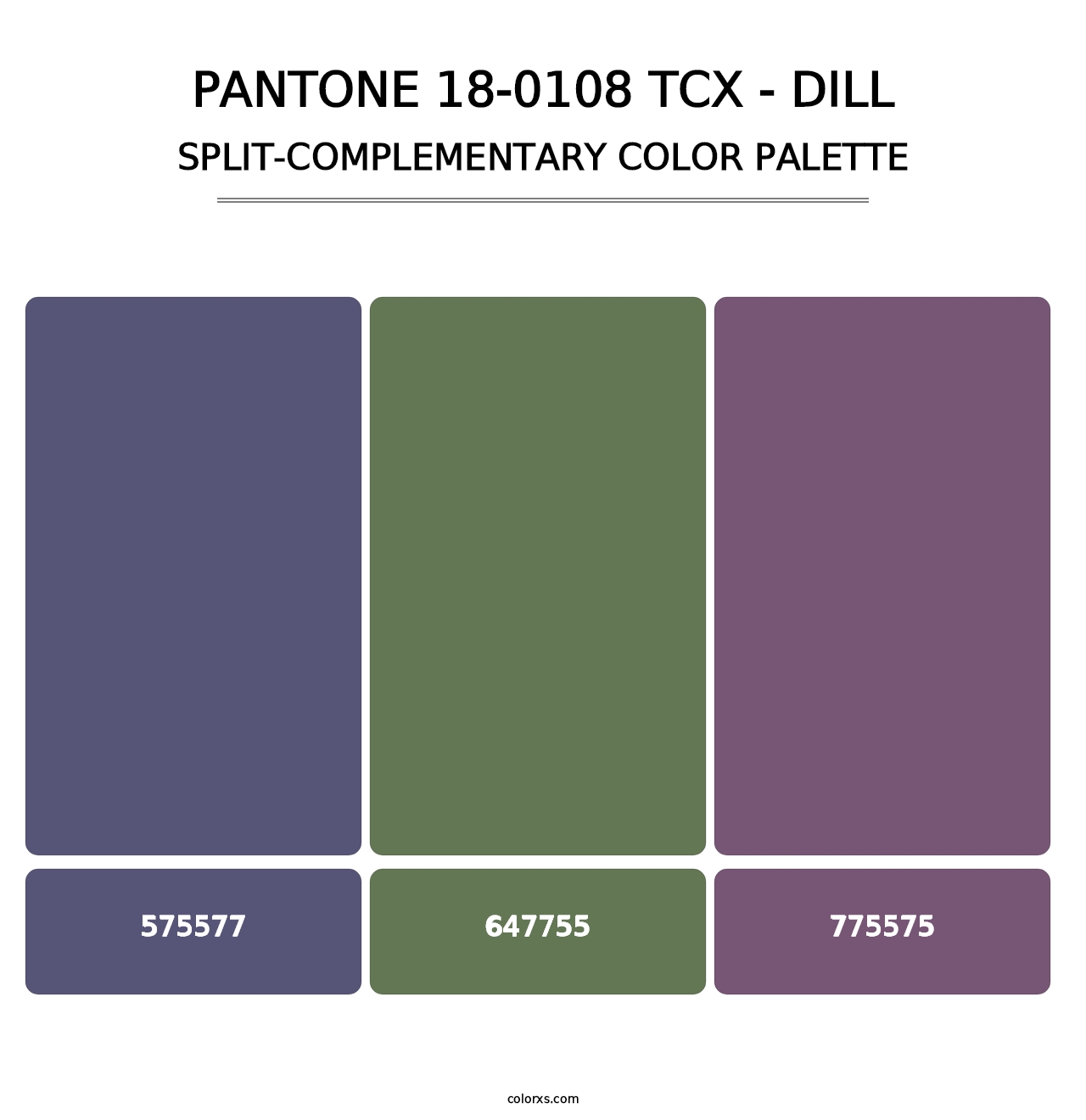PANTONE 18-0108 TCX - Dill - Split-Complementary Color Palette