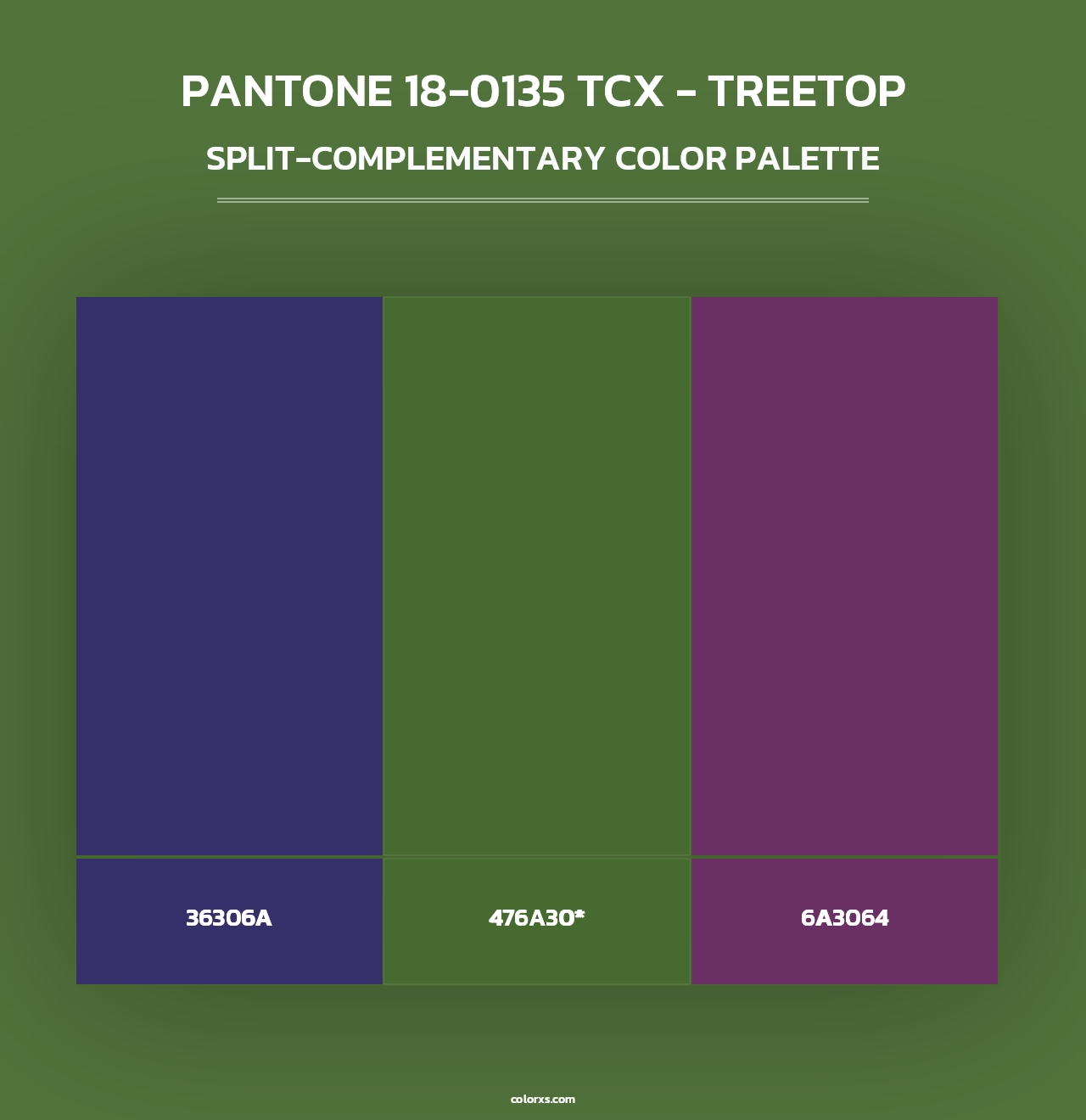 PANTONE 18-0135 TCX - Treetop - Split-Complementary Color Palette