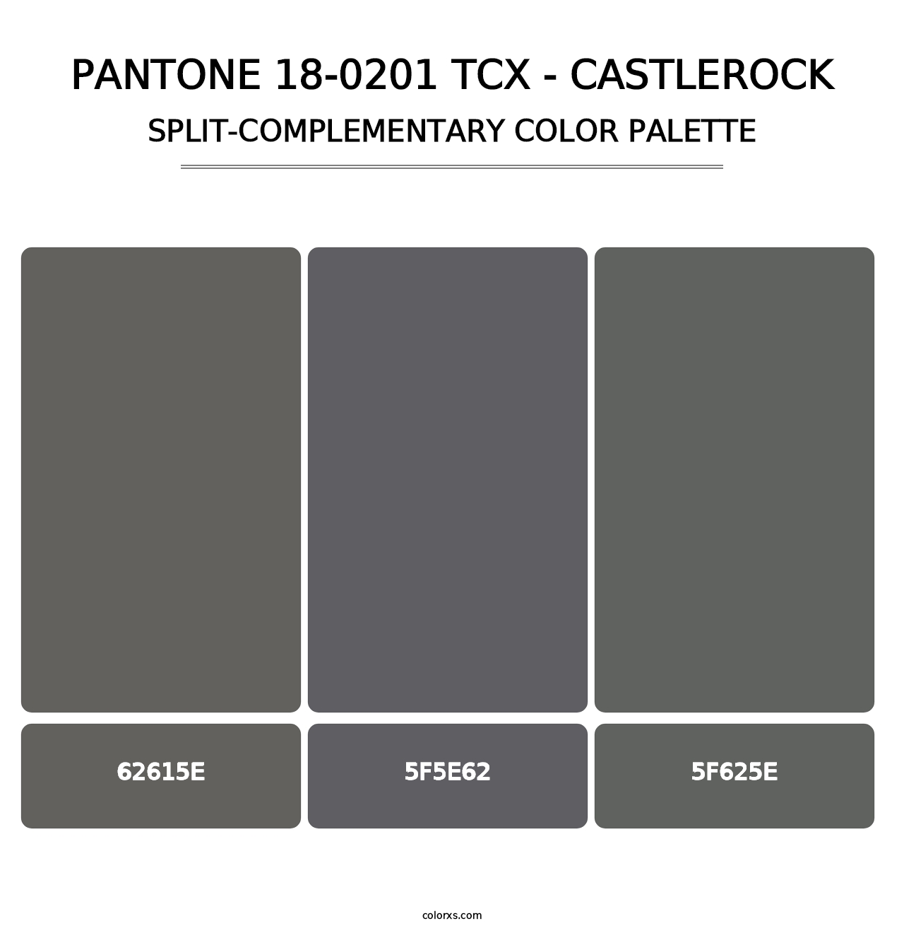 PANTONE 18-0201 TCX - Castlerock - Split-Complementary Color Palette