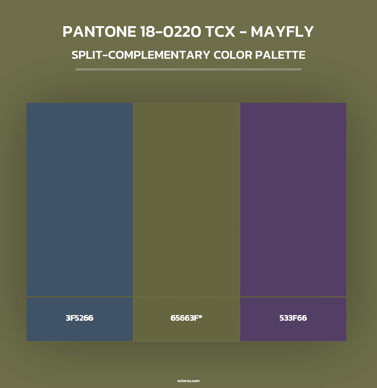PANTONE 18-0220 TCX - Mayfly - Split-Complementary Color Palette