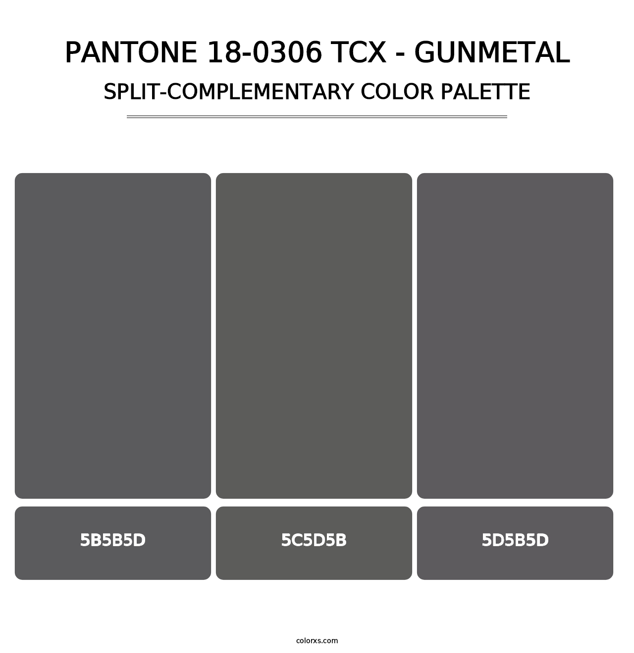PANTONE 18-0306 TCX - Gunmetal - Split-Complementary Color Palette