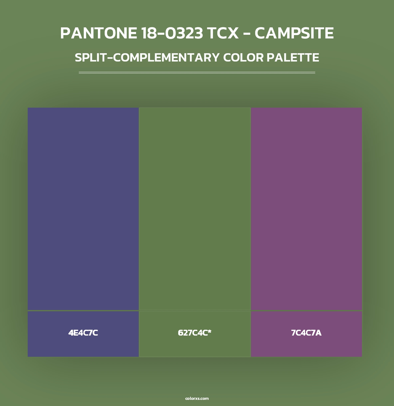 PANTONE 18-0323 TCX - Campsite - Split-Complementary Color Palette
