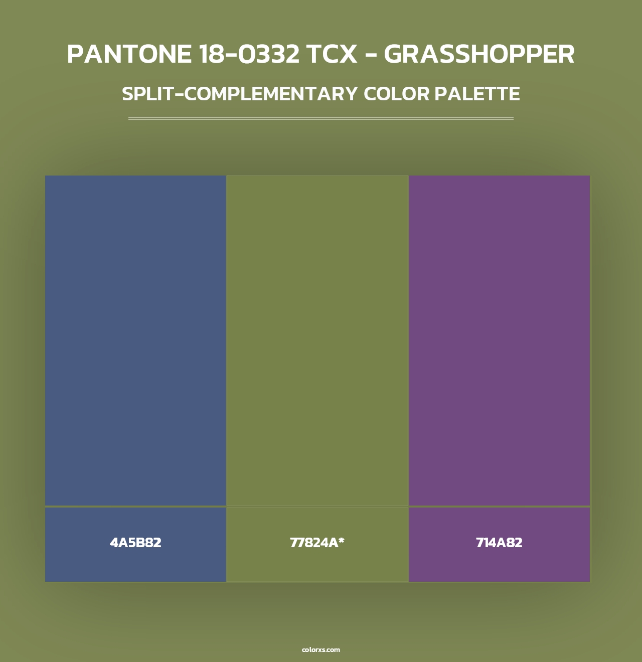 PANTONE 18-0332 TCX - Grasshopper - Split-Complementary Color Palette