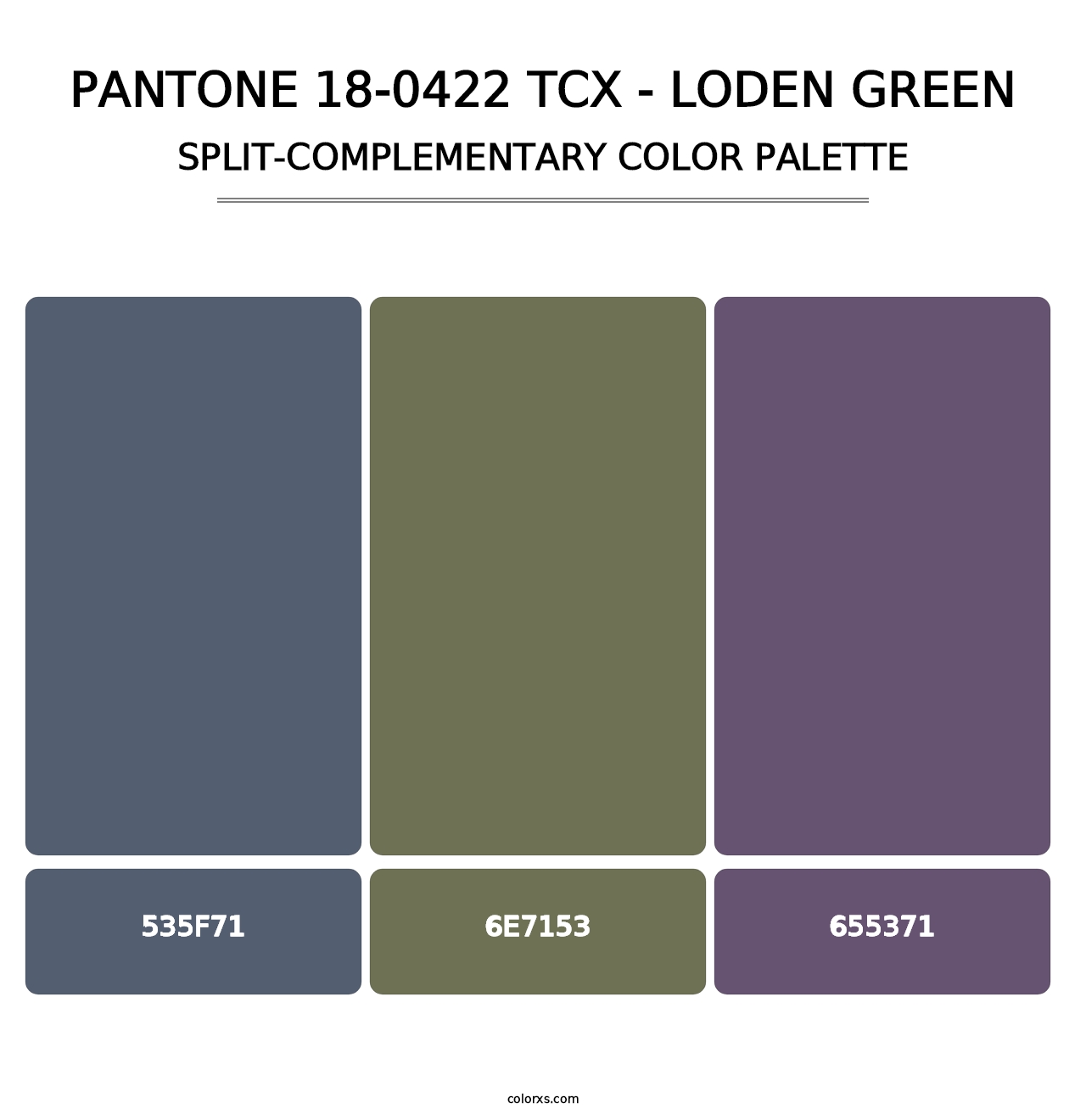 PANTONE 18-0422 TCX - Loden Green - Split-Complementary Color Palette