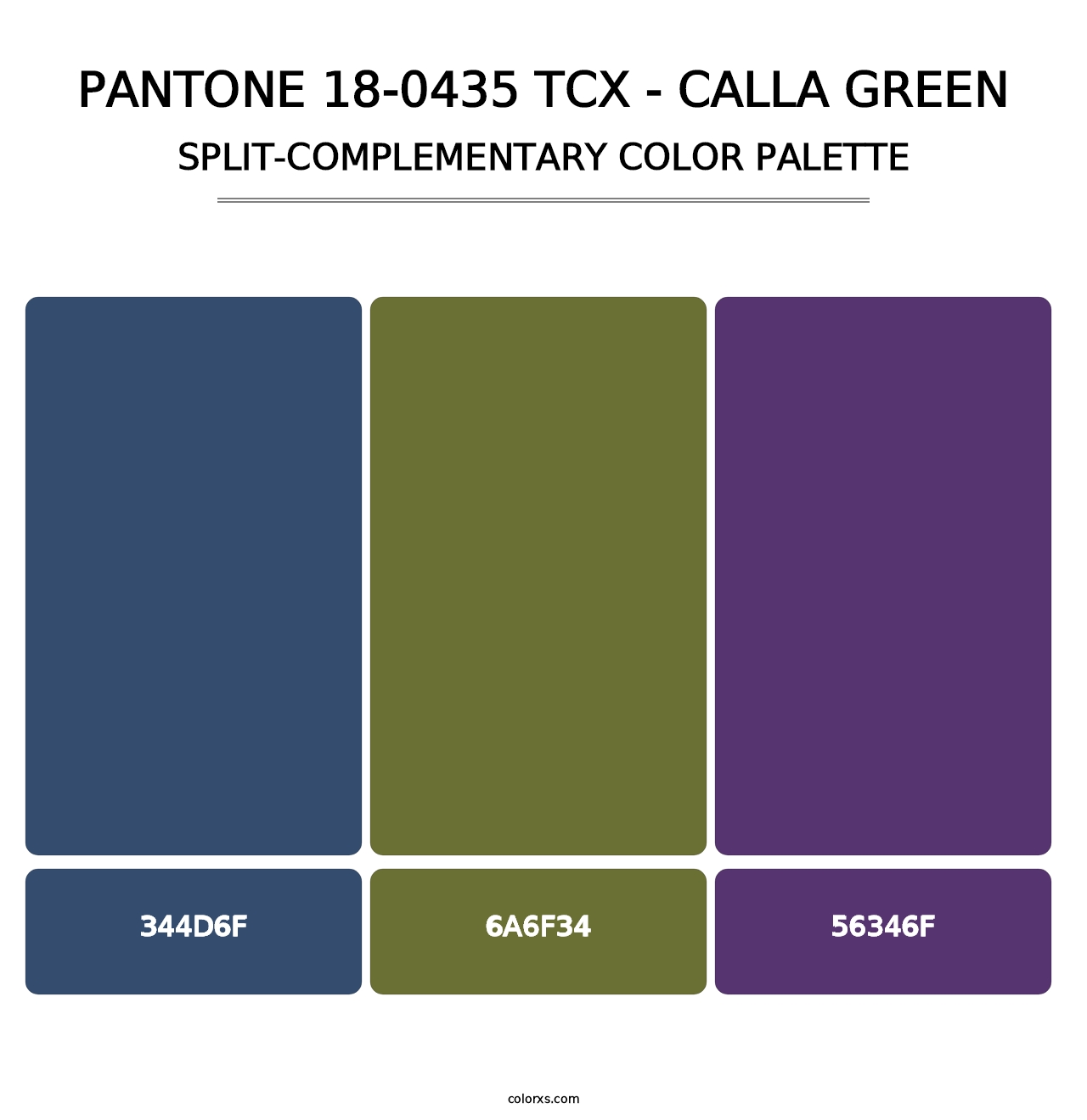 PANTONE 18-0435 TCX - Calla Green - Split-Complementary Color Palette