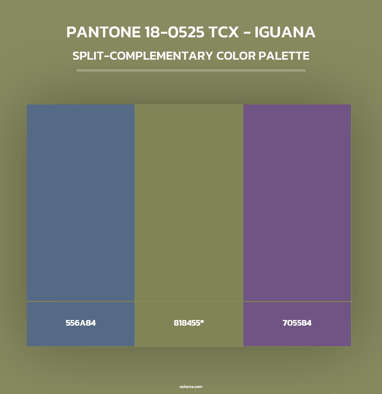 PANTONE 18-0525 TCX - Iguana - Split-Complementary Color Palette