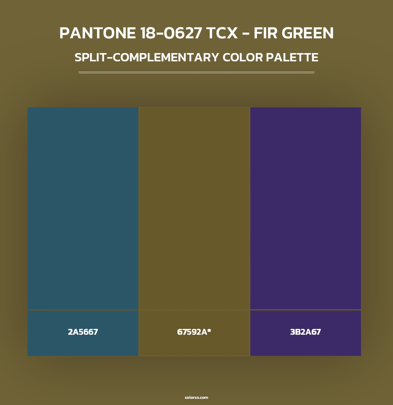 PANTONE 18-0627 TCX - Fir Green - Split-Complementary Color Palette