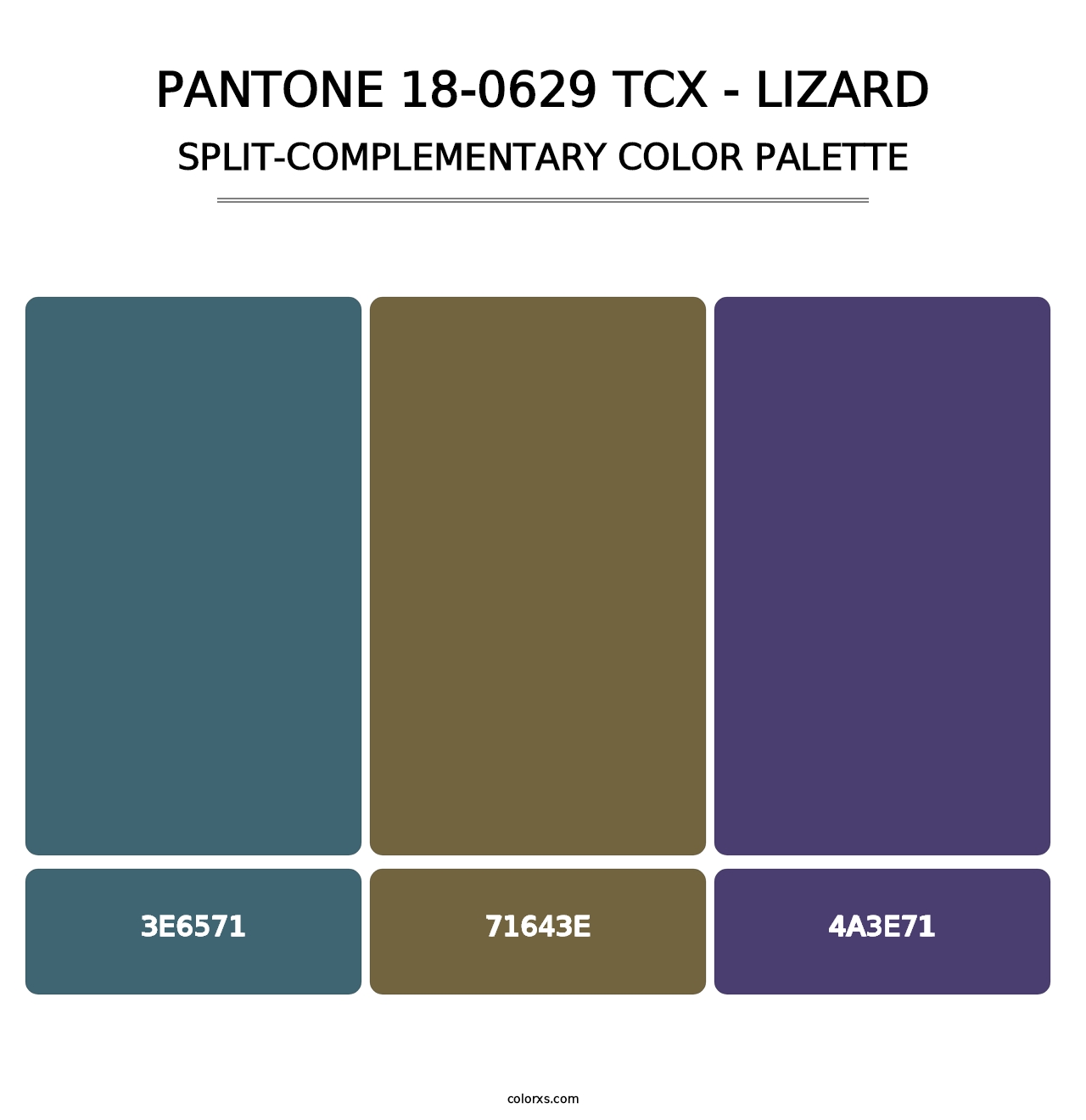 PANTONE 18-0629 TCX - Lizard - Split-Complementary Color Palette
