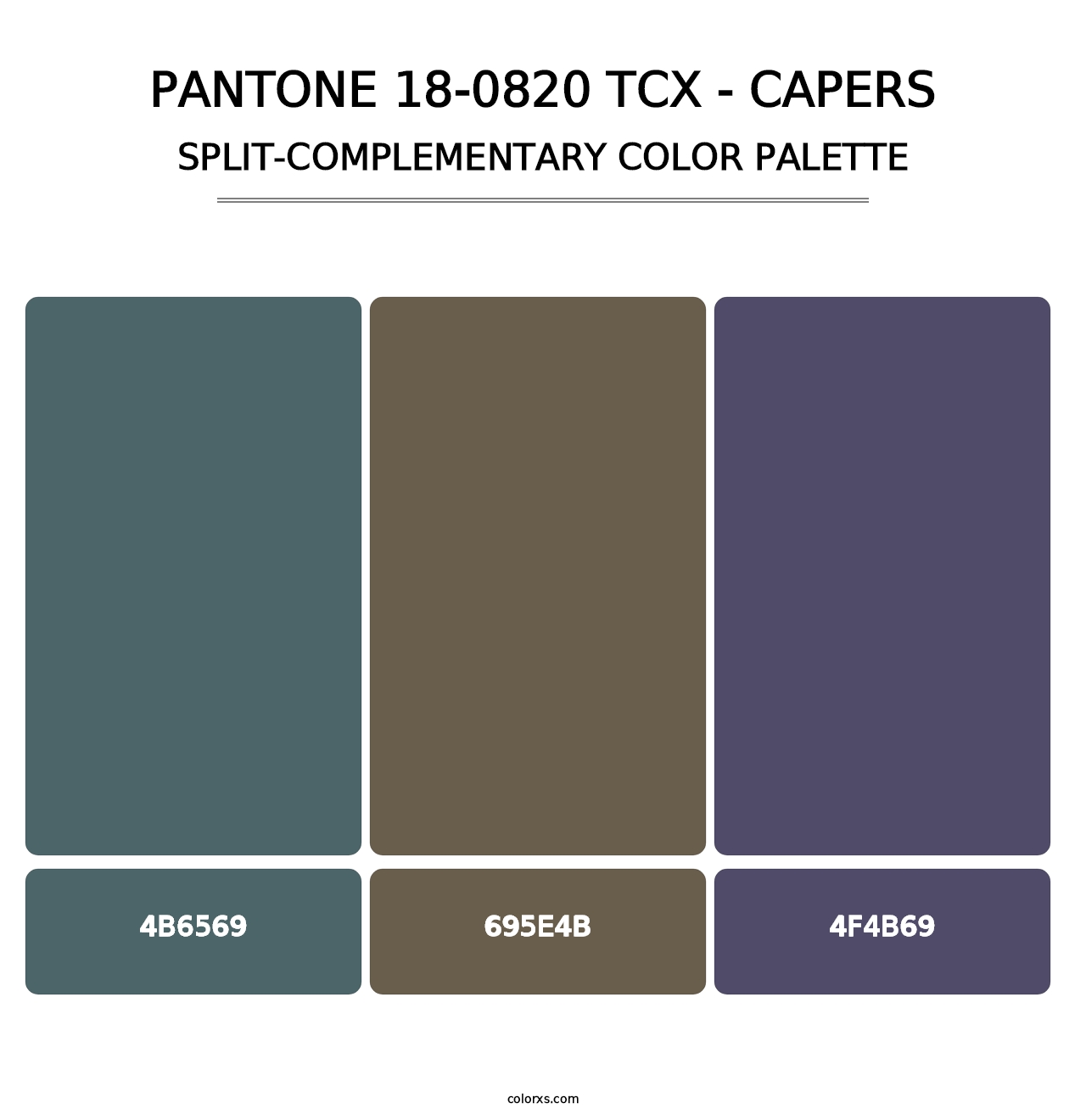 PANTONE 18-0820 TCX - Capers - Split-Complementary Color Palette