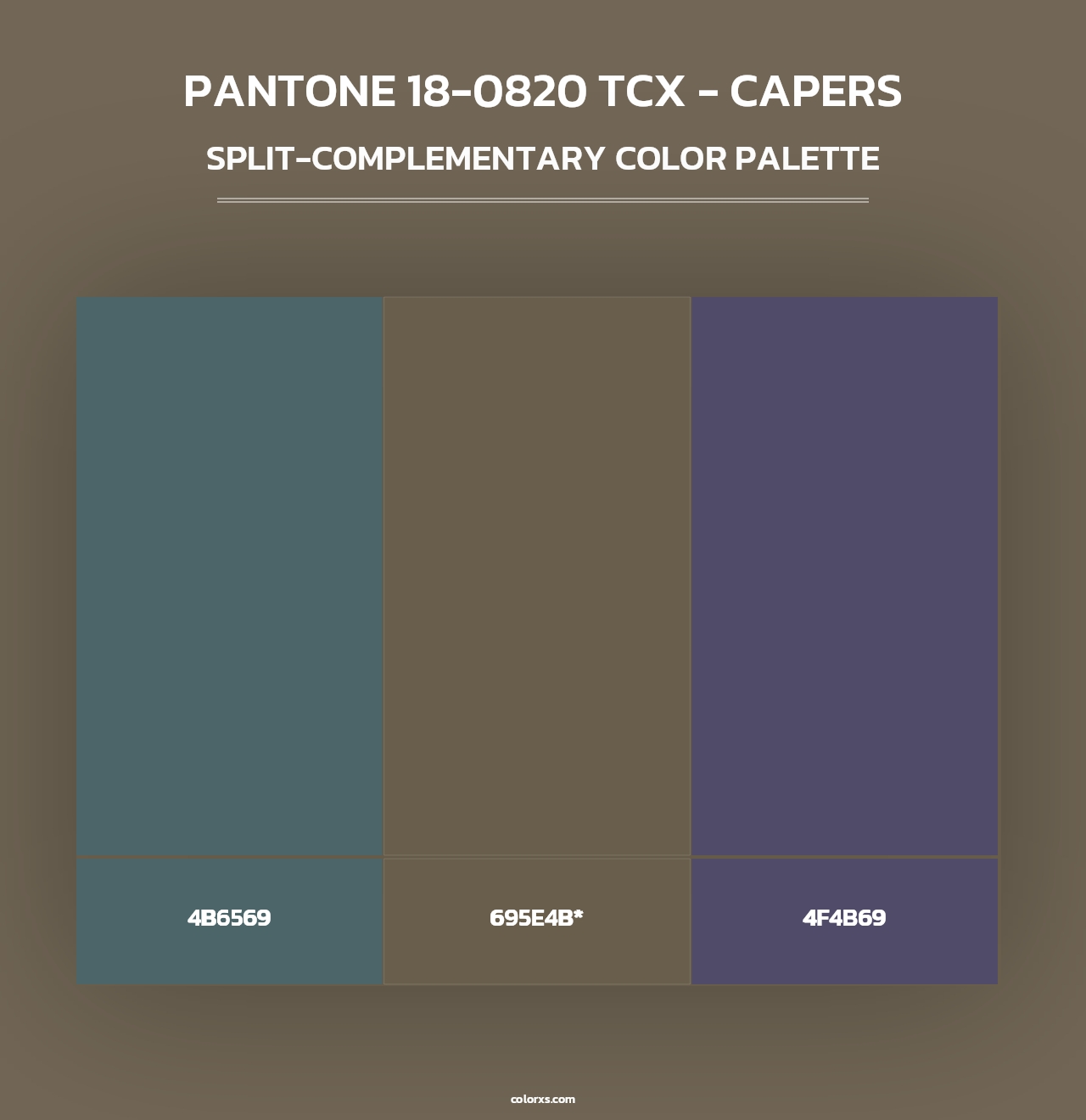 PANTONE 18-0820 TCX - Capers - Split-Complementary Color Palette