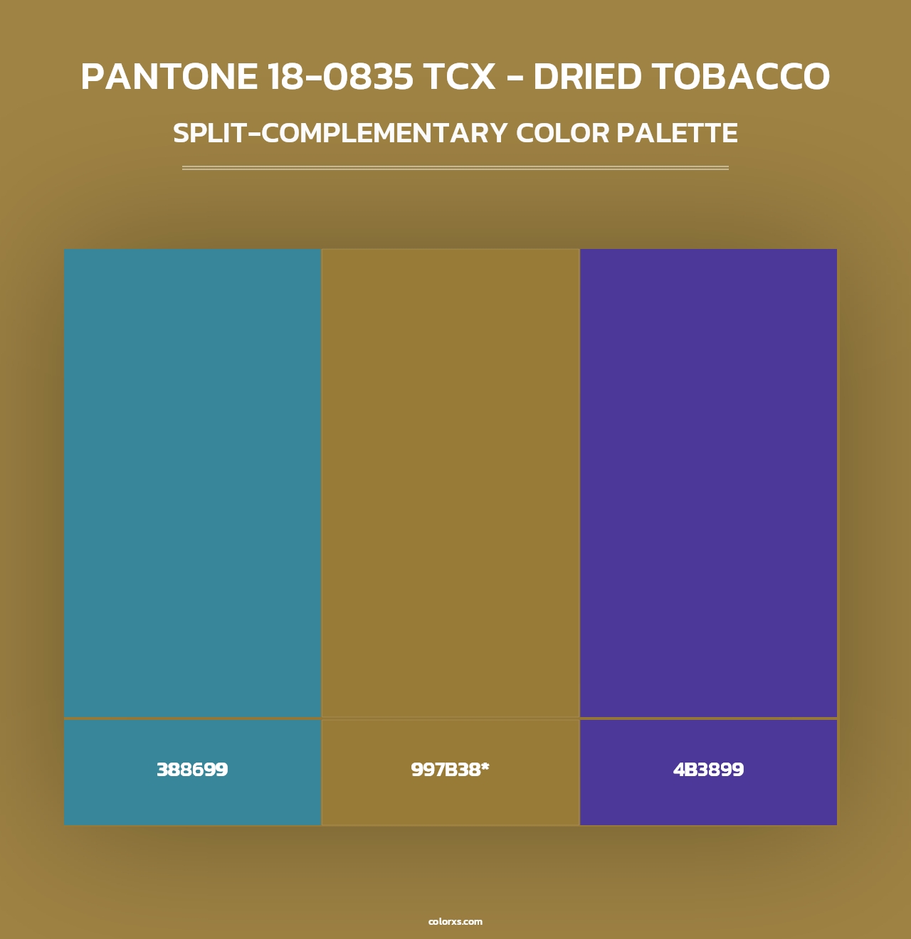 PANTONE 18-0835 TCX - Dried Tobacco - Split-Complementary Color Palette