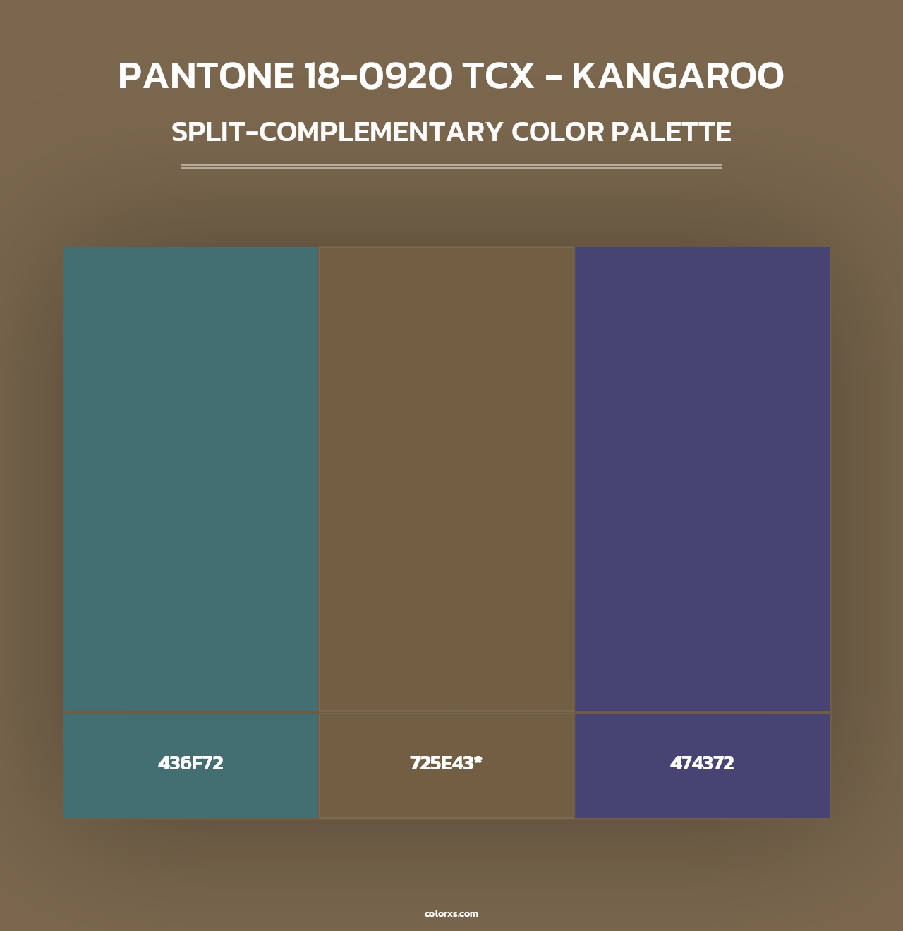 PANTONE 18-0920 TCX - Kangaroo - Split-Complementary Color Palette