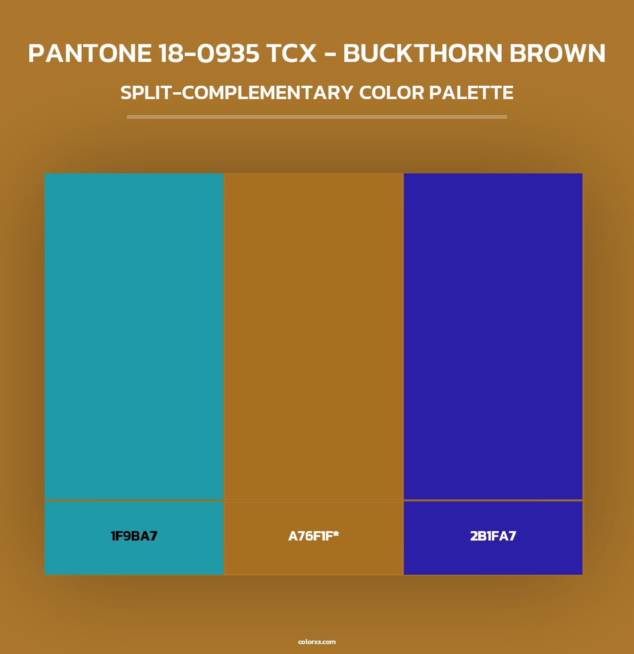 PANTONE 18-0935 TCX - Buckthorn Brown - Split-Complementary Color Palette