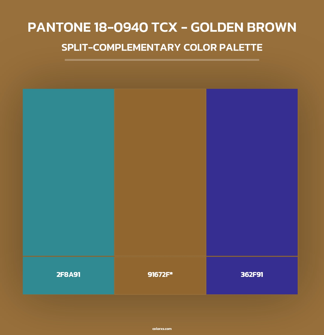 PANTONE 18-0940 TCX - Golden Brown - Split-Complementary Color Palette