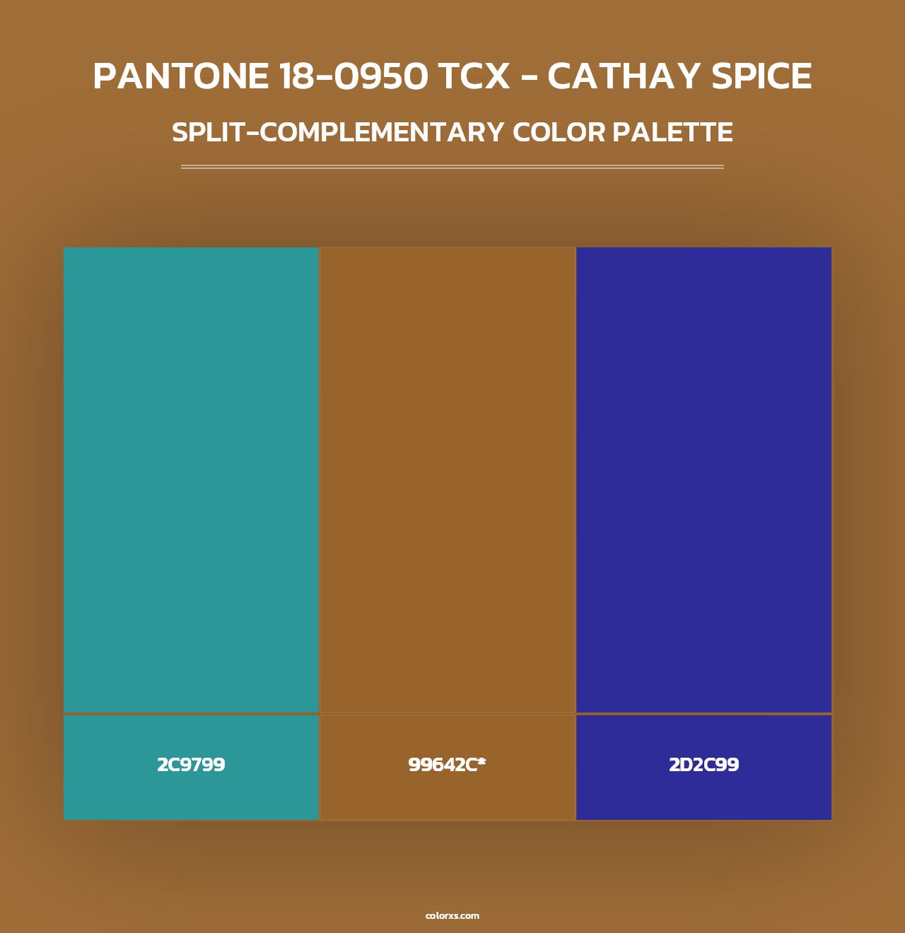 PANTONE 18-0950 TCX - Cathay Spice - Split-Complementary Color Palette