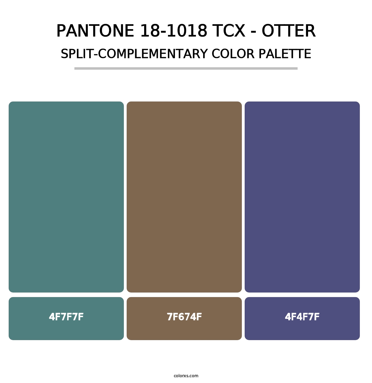 PANTONE 18-1018 TCX - Otter - Split-Complementary Color Palette