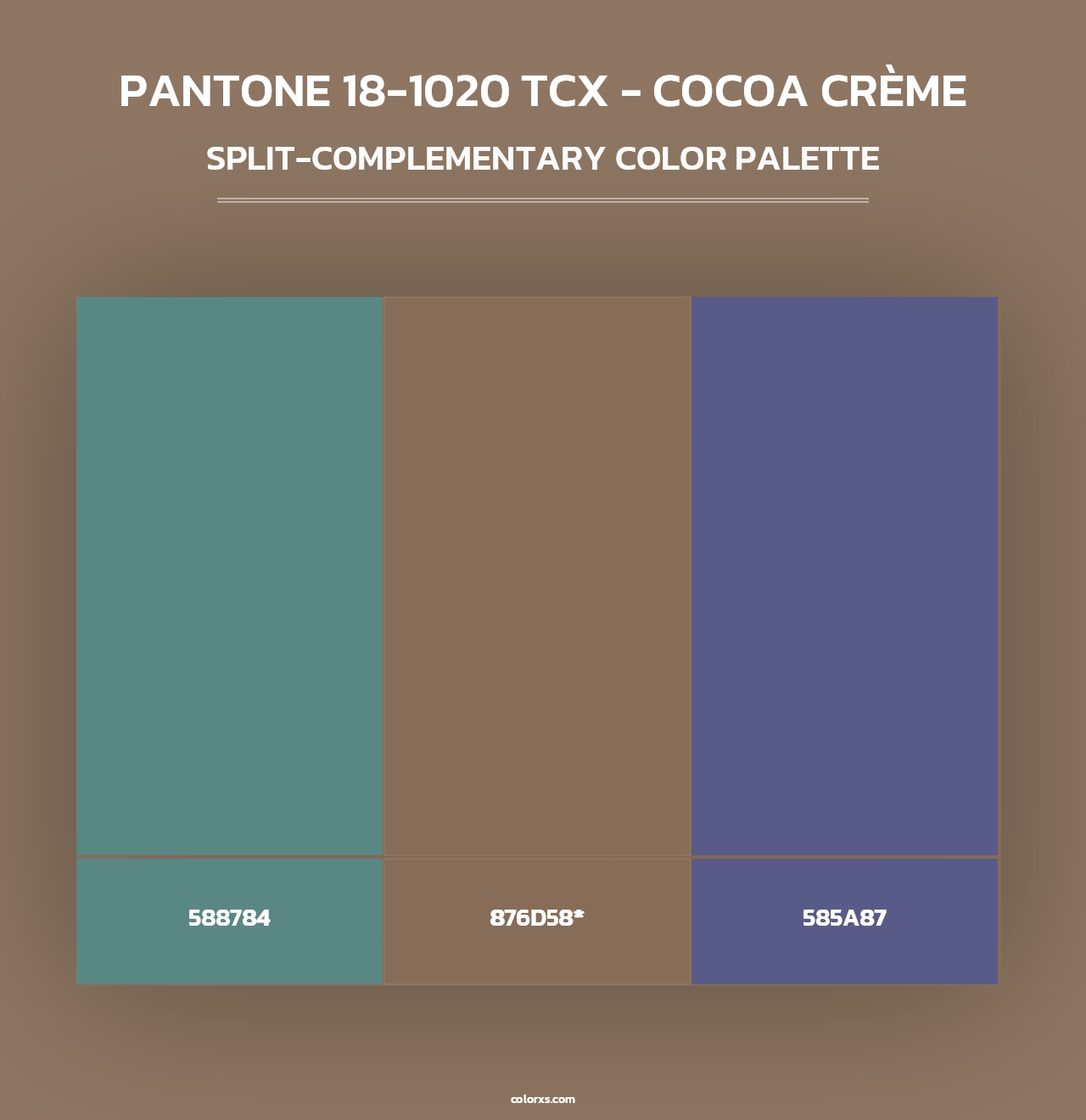 PANTONE 18-1020 TCX - Cocoa Crème - Split-Complementary Color Palette