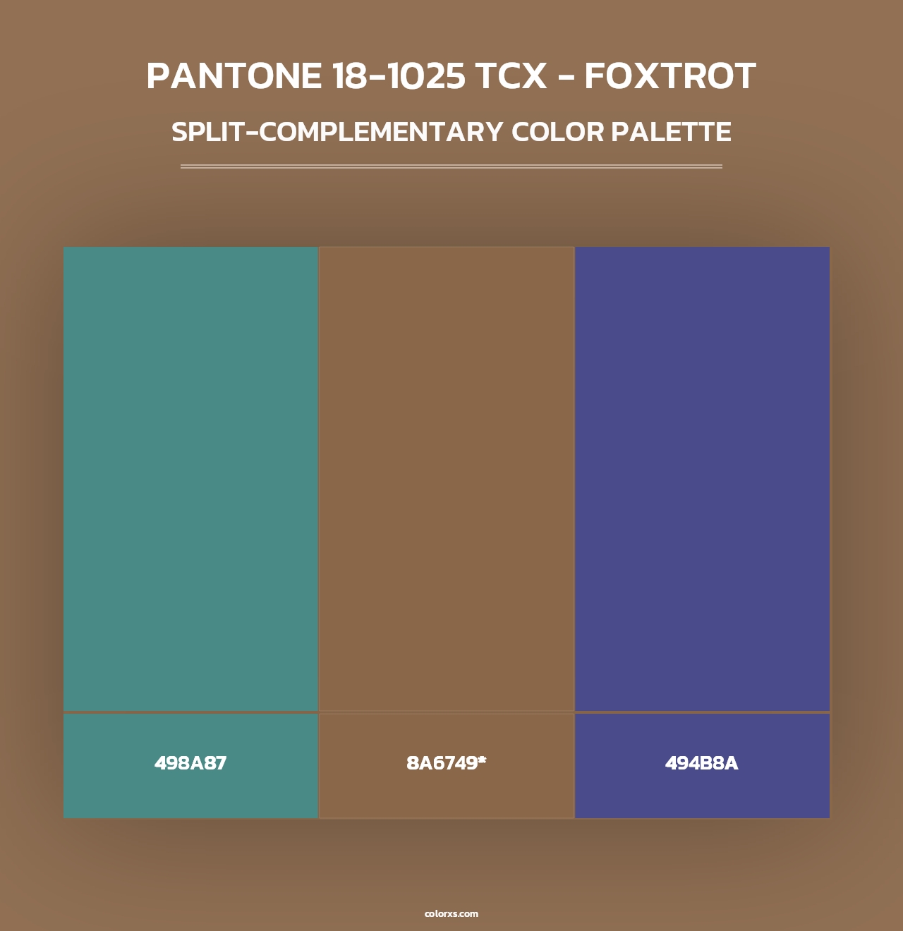 PANTONE 18-1025 TCX - Foxtrot - Split-Complementary Color Palette