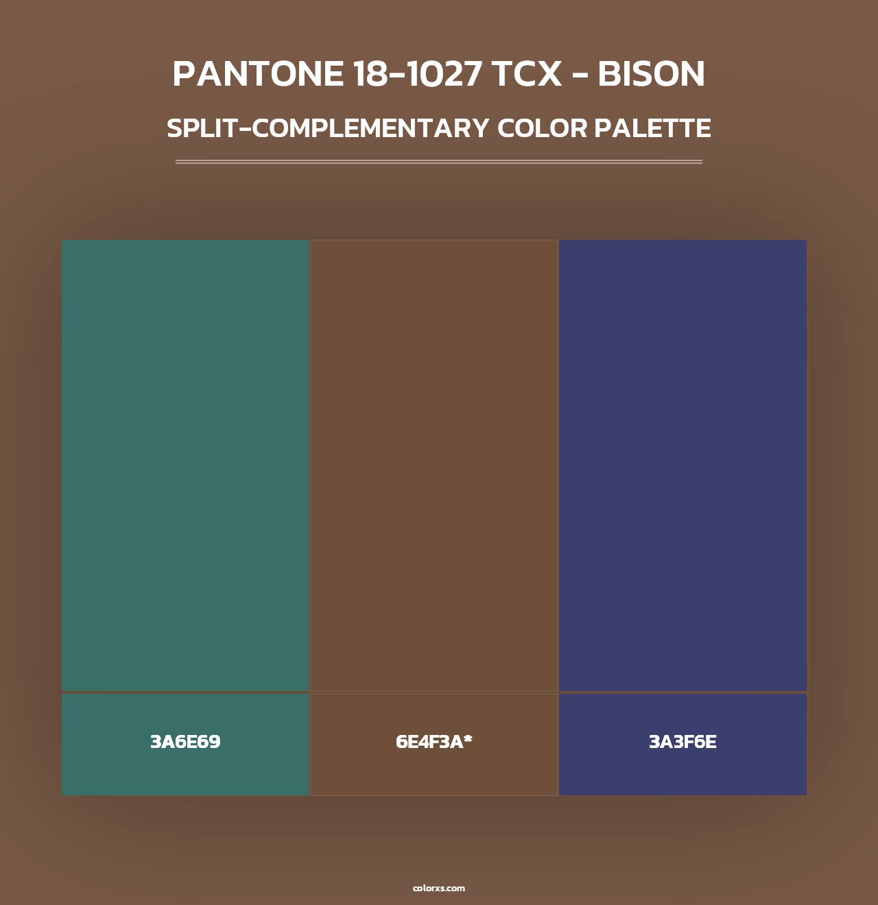 PANTONE 18-1027 TCX - Bison - Split-Complementary Color Palette