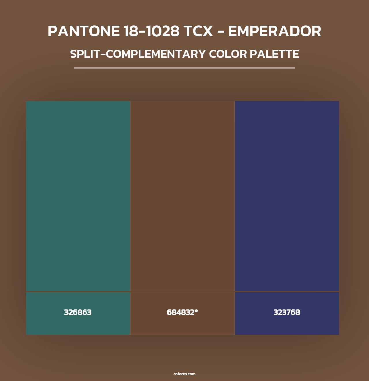 PANTONE 18-1028 TCX - Emperador - Split-Complementary Color Palette