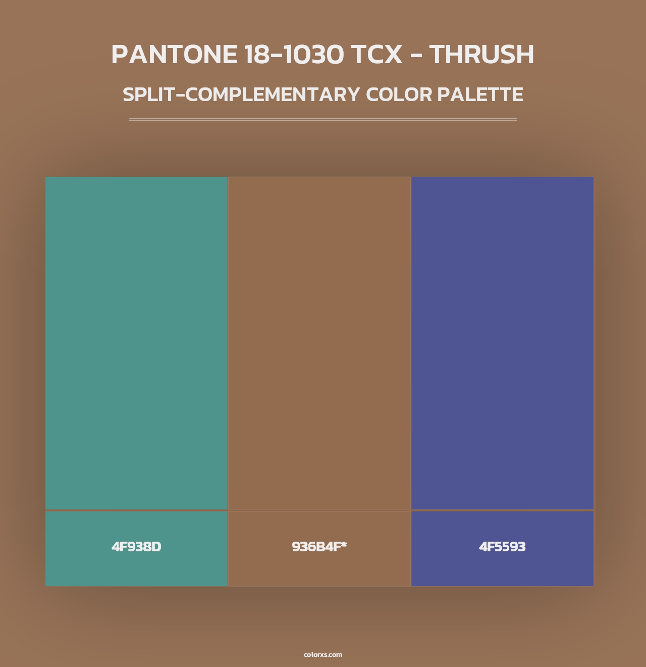 PANTONE 18-1030 TCX - Thrush - Split-Complementary Color Palette