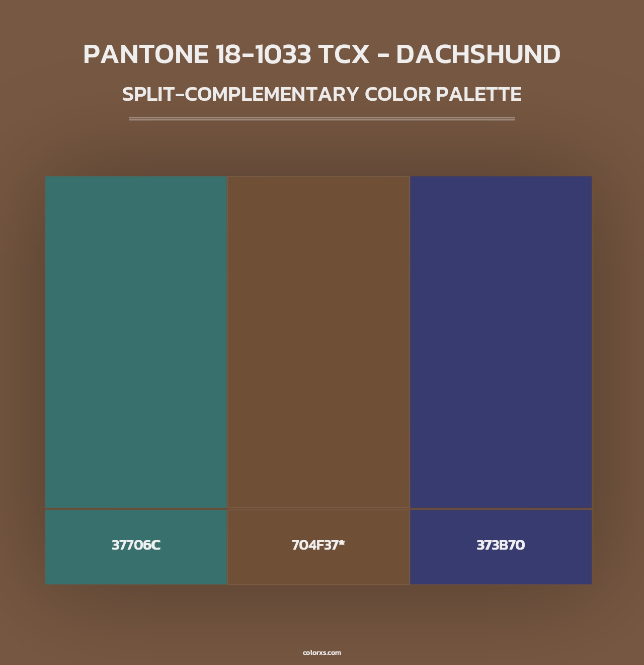 PANTONE 18-1033 TCX - Dachshund - Split-Complementary Color Palette