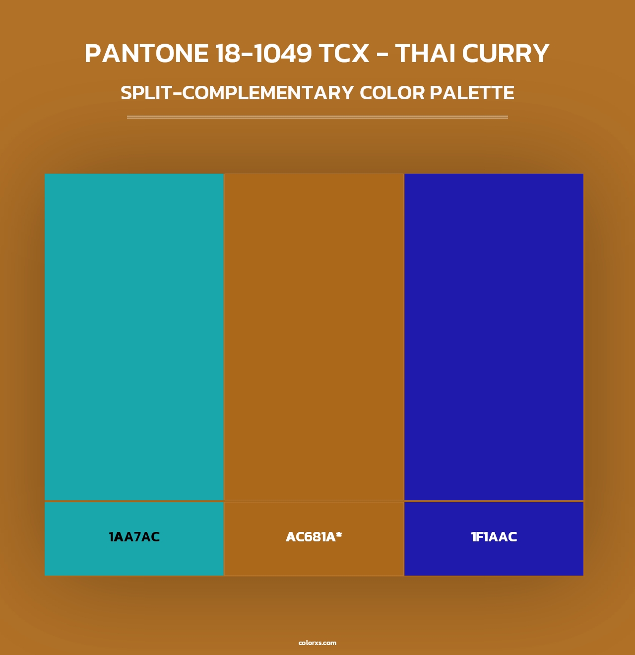 PANTONE 18-1049 TCX - Thai Curry - Split-Complementary Color Palette