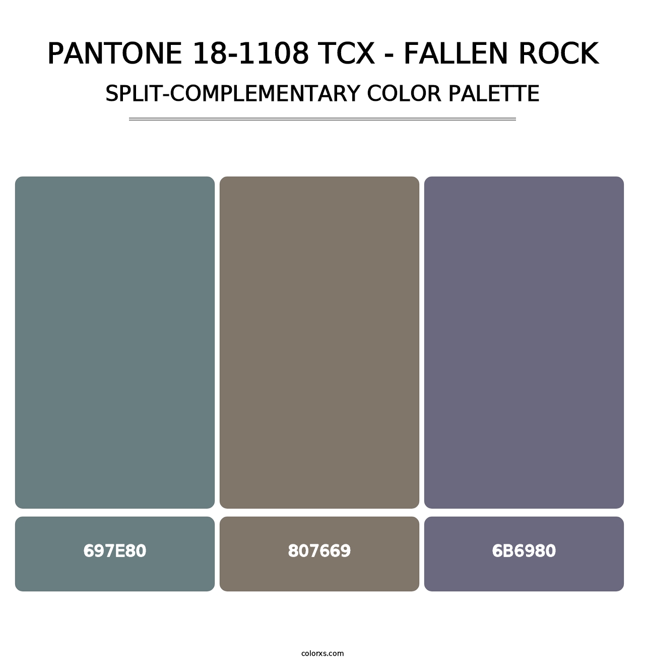 PANTONE 18-1108 TCX - Fallen Rock - Split-Complementary Color Palette