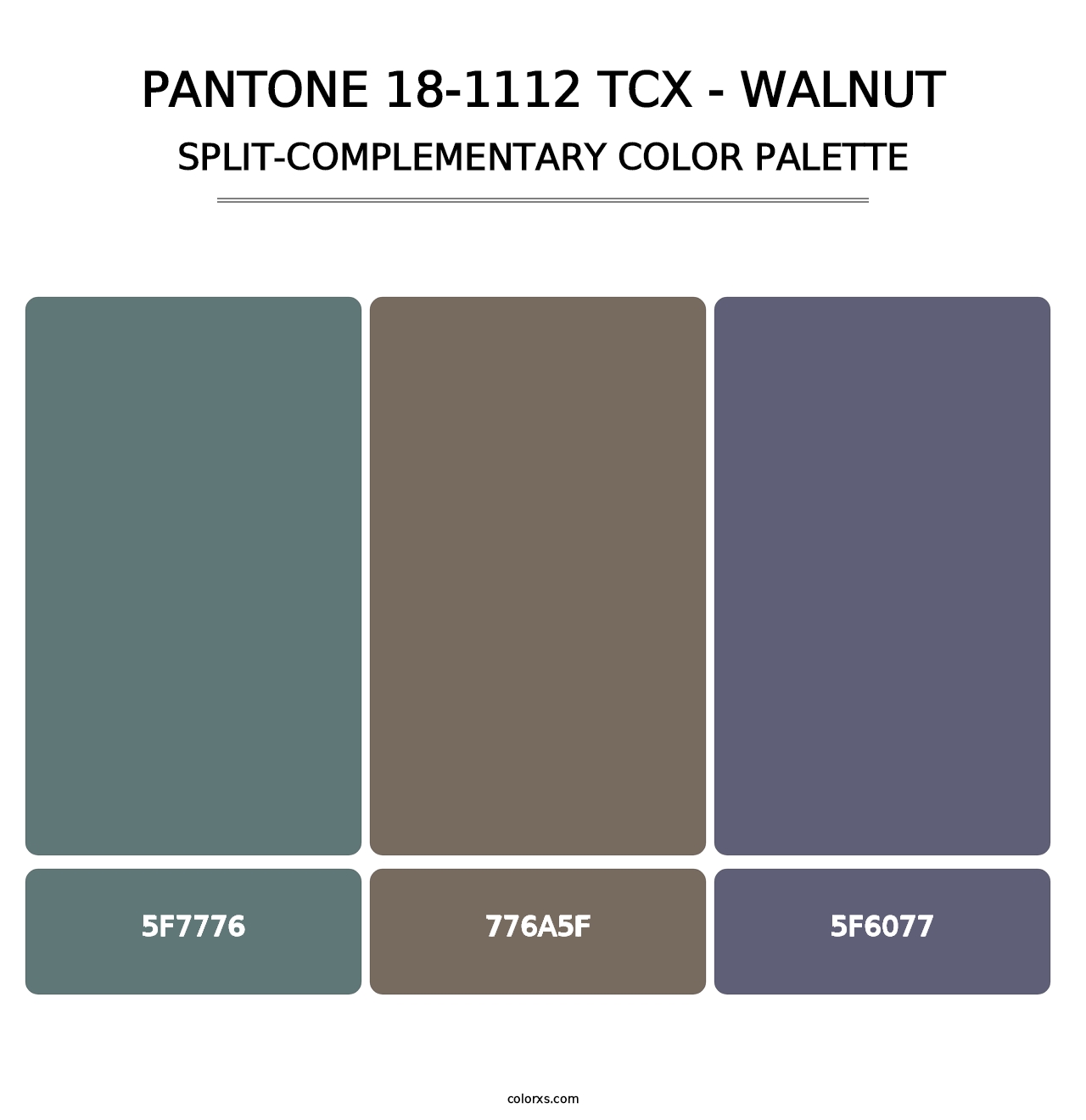 PANTONE 18-1112 TCX - Walnut - Split-Complementary Color Palette