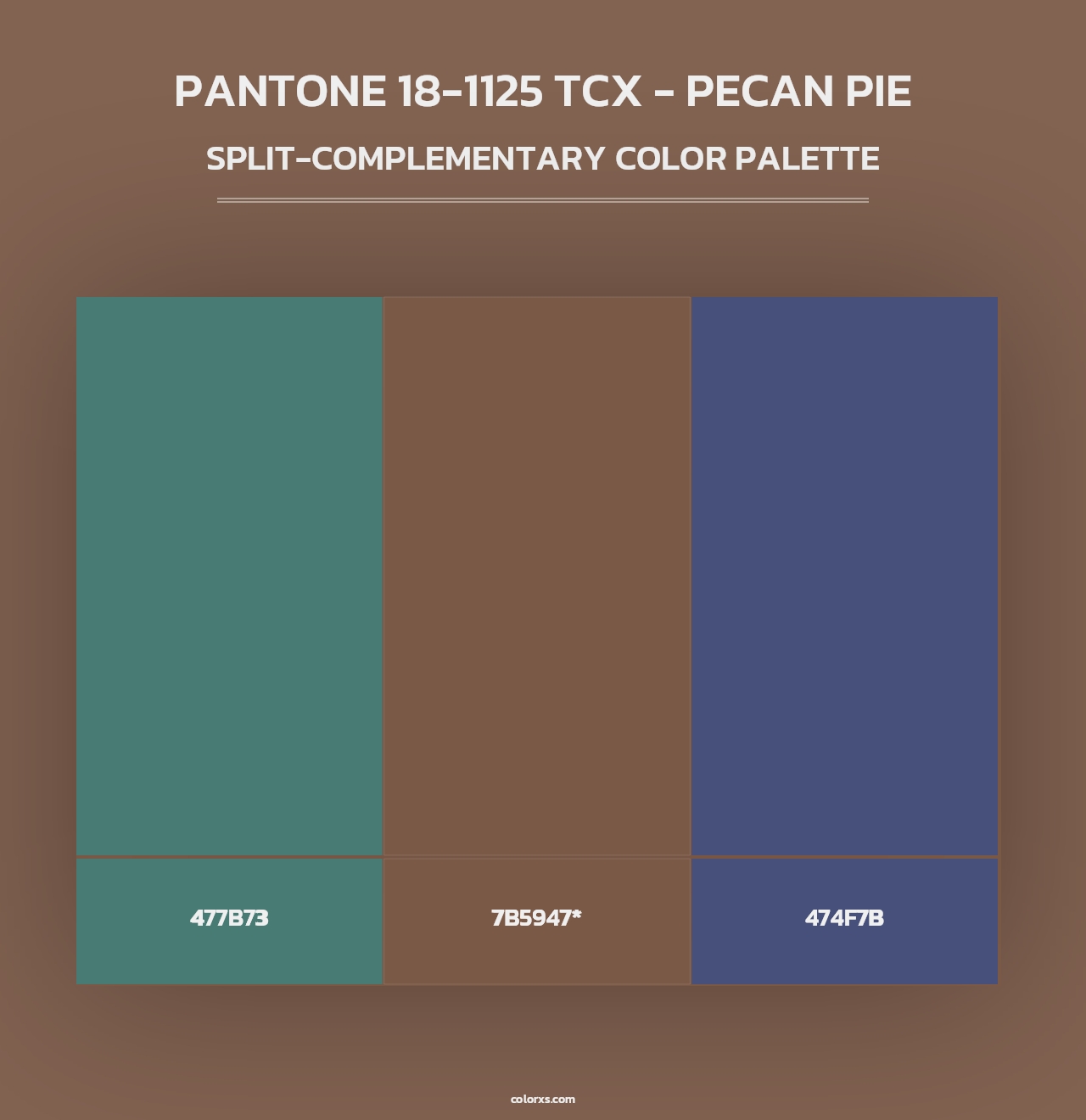 PANTONE 18-1125 TCX - Pecan Pie - Split-Complementary Color Palette