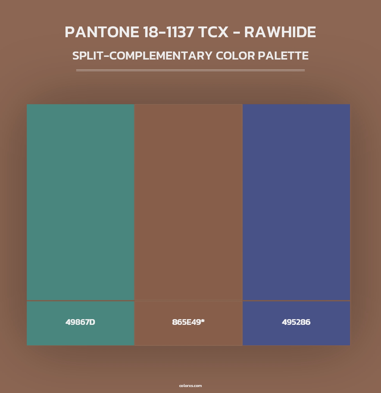 PANTONE 18-1137 TCX - Rawhide - Split-Complementary Color Palette