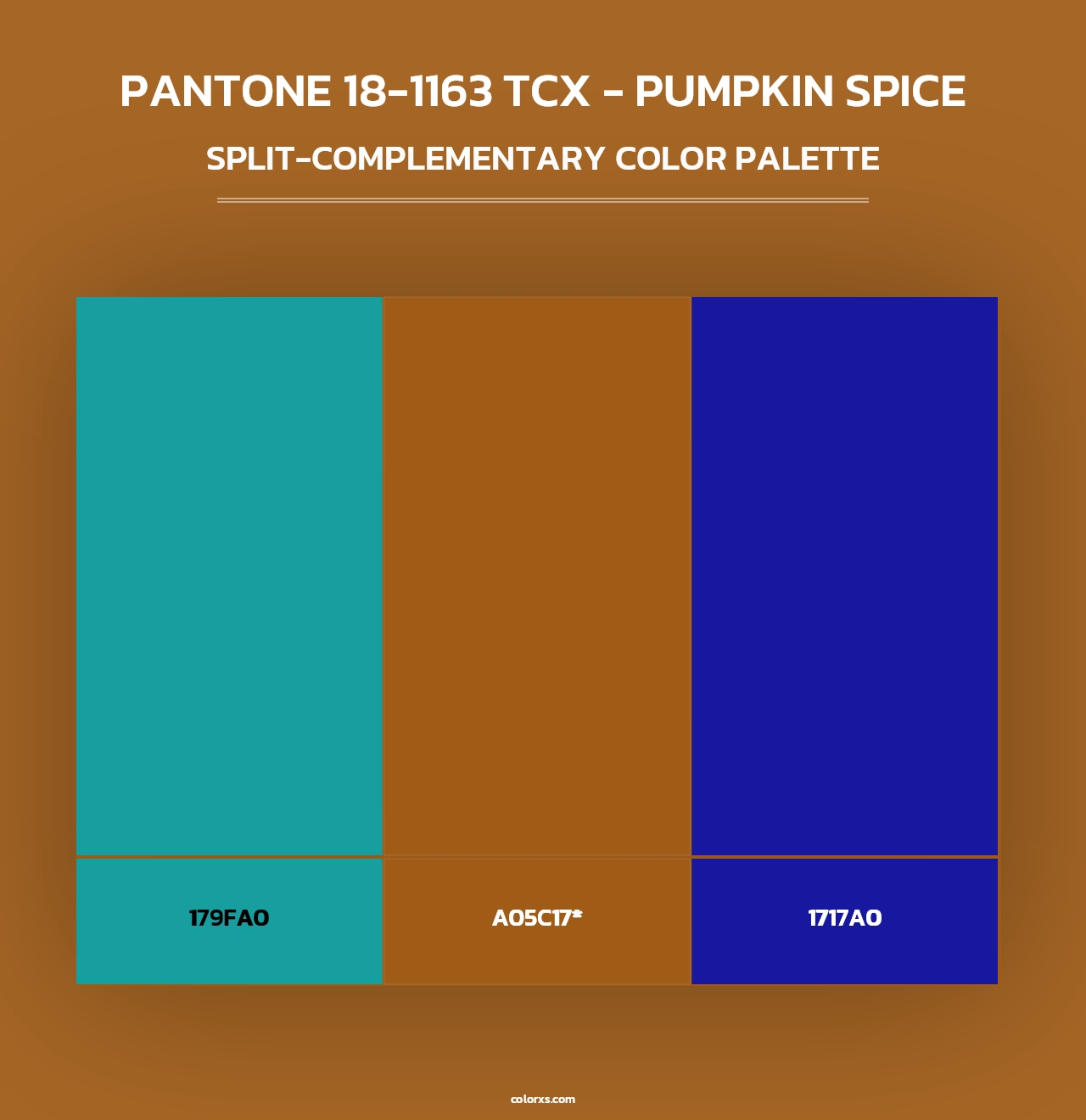 PANTONE 18-1163 TCX - Pumpkin Spice - Split-Complementary Color Palette