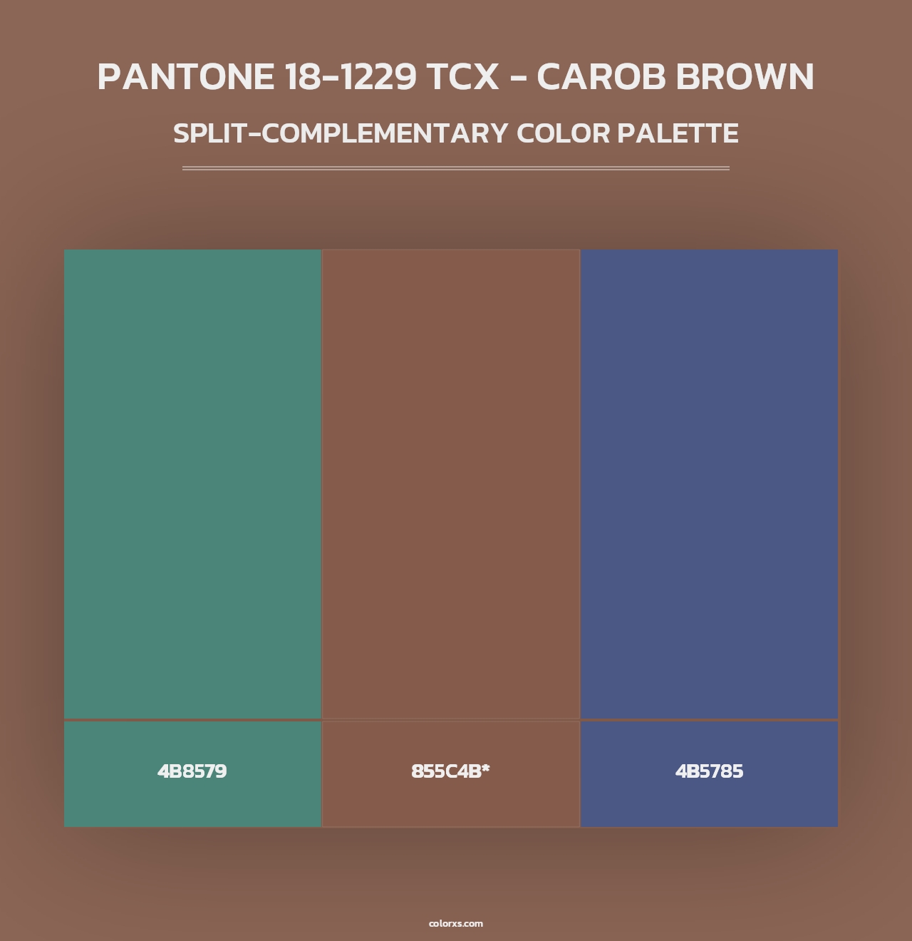 PANTONE 18-1229 TCX - Carob Brown - Split-Complementary Color Palette