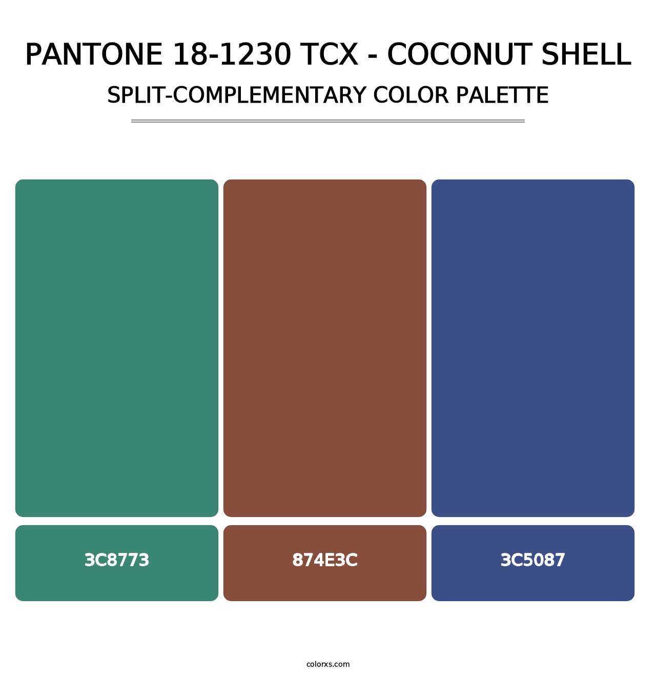 PANTONE 18-1230 TCX - Coconut Shell - Split-Complementary Color Palette