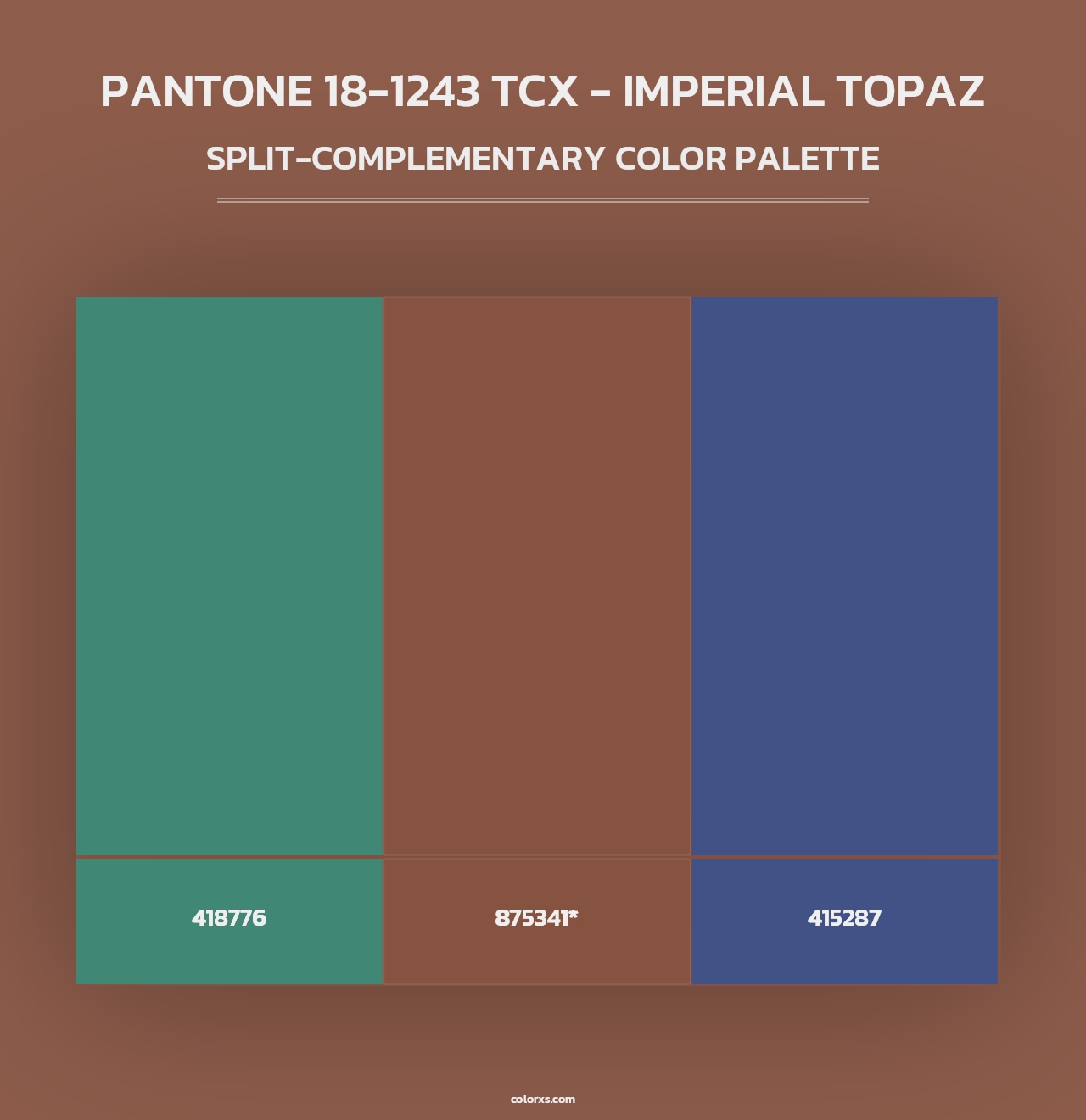 PANTONE 18-1243 TCX - Imperial Topaz - Split-Complementary Color Palette