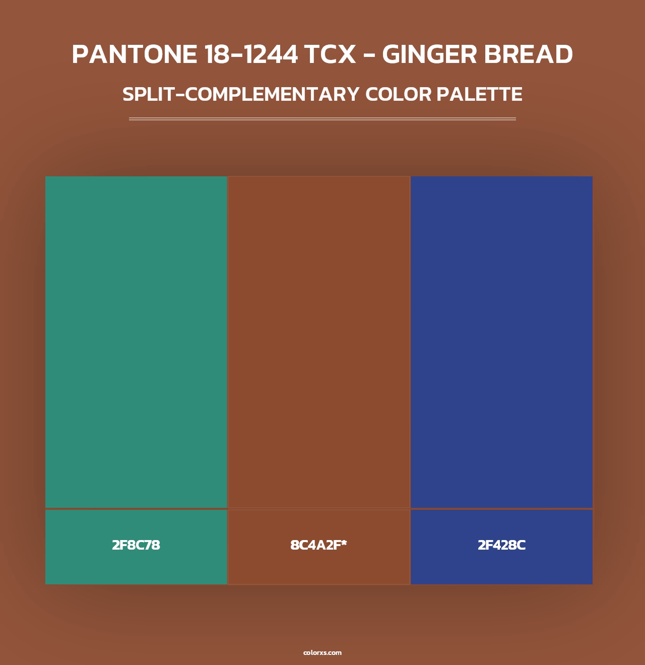 PANTONE 18-1244 TCX - Ginger Bread - Split-Complementary Color Palette
