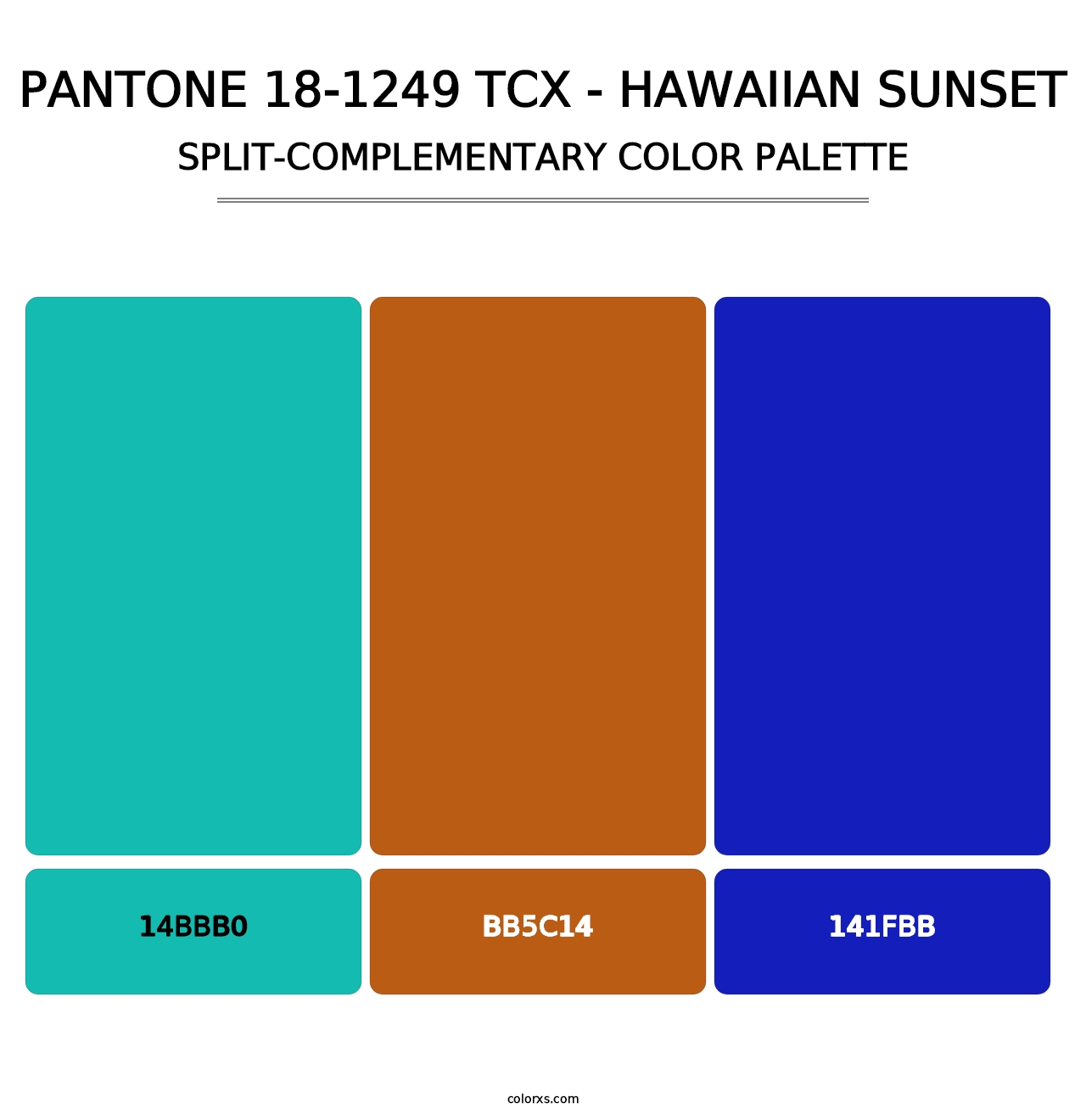 PANTONE 18-1249 TCX - Hawaiian Sunset - Split-Complementary Color Palette